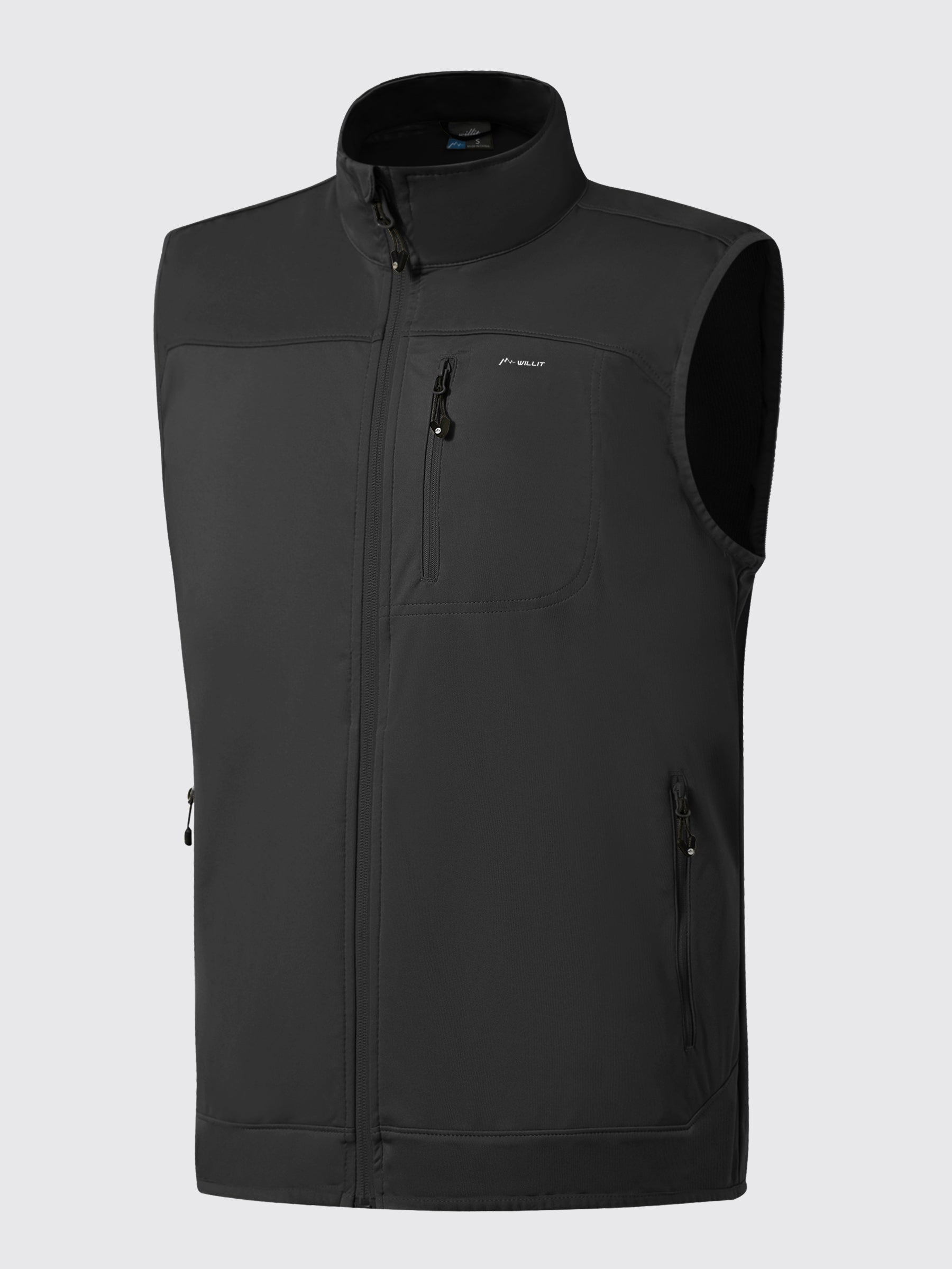 Men's Lightweight Softshell Vest_Black_laydown1