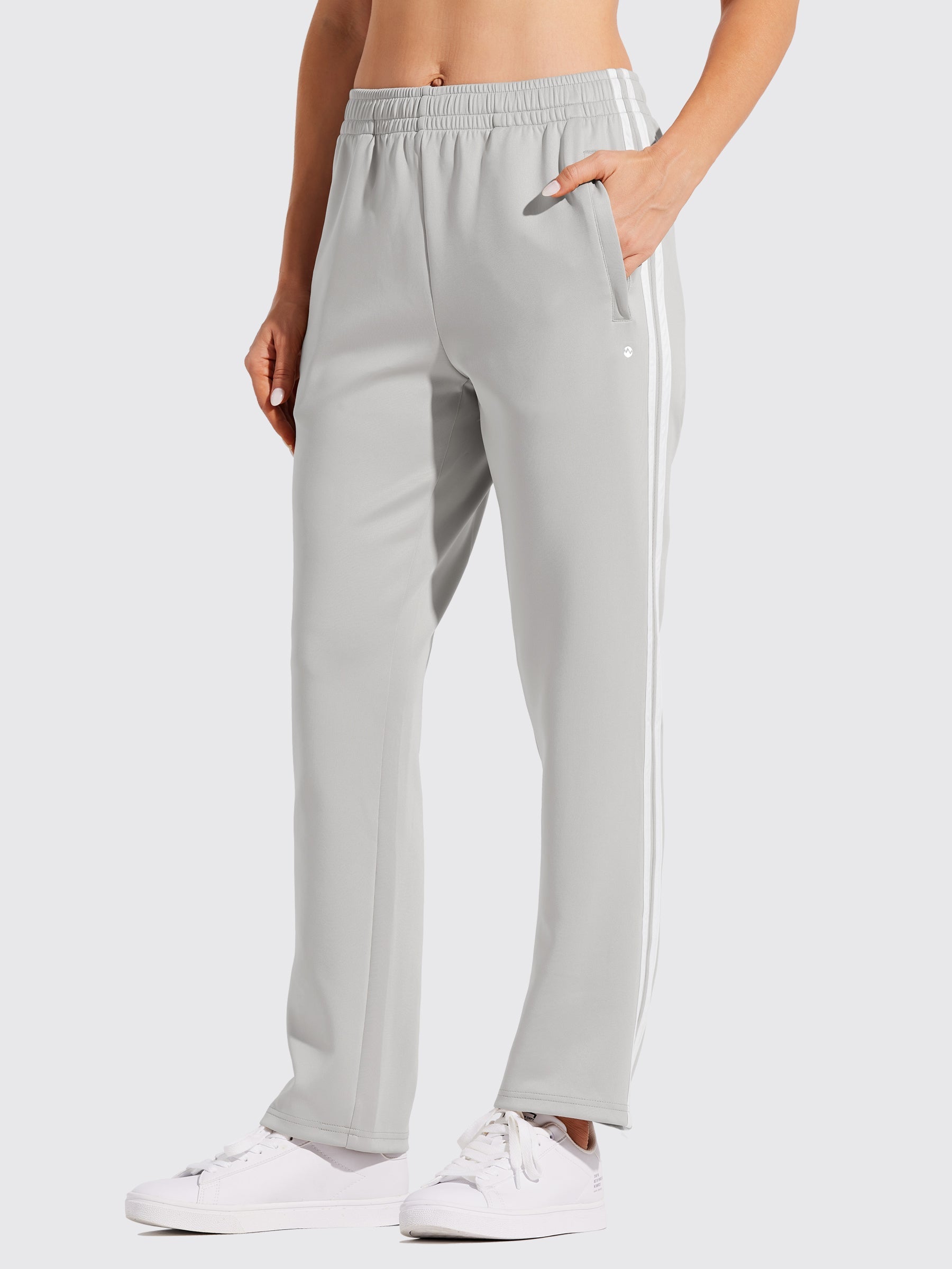 Willit Women's Warm Up Track Pants_LightGray1