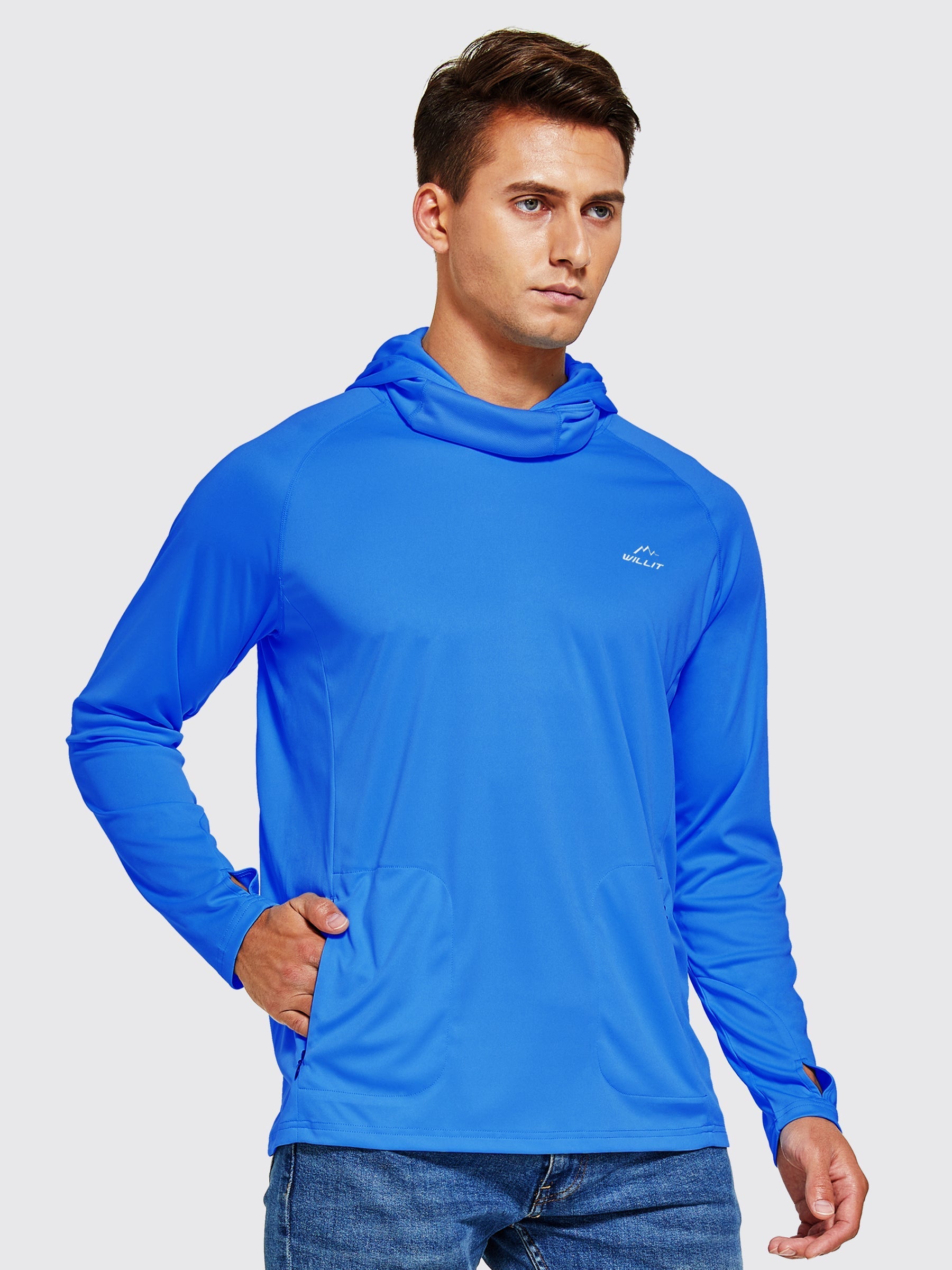Willit Men's Sun Protection Hoodie UPF 50+_Brilliantblue2