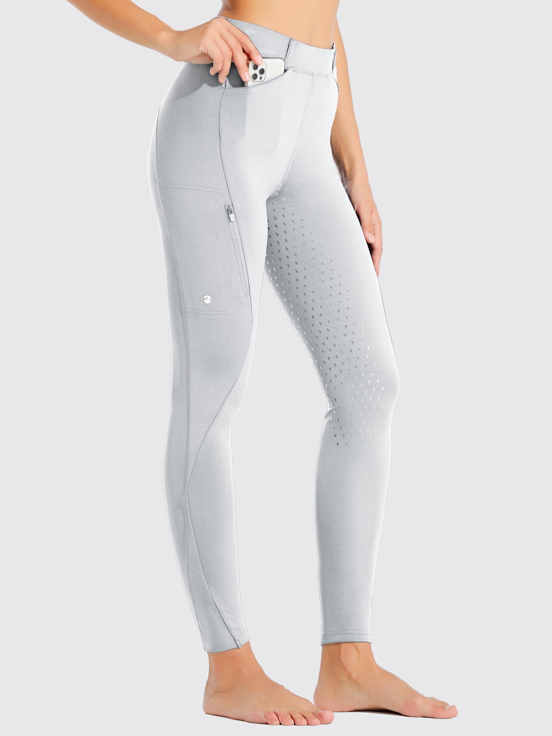 Willit Women's Riding Pants Full Seat Silicone_LightGray1