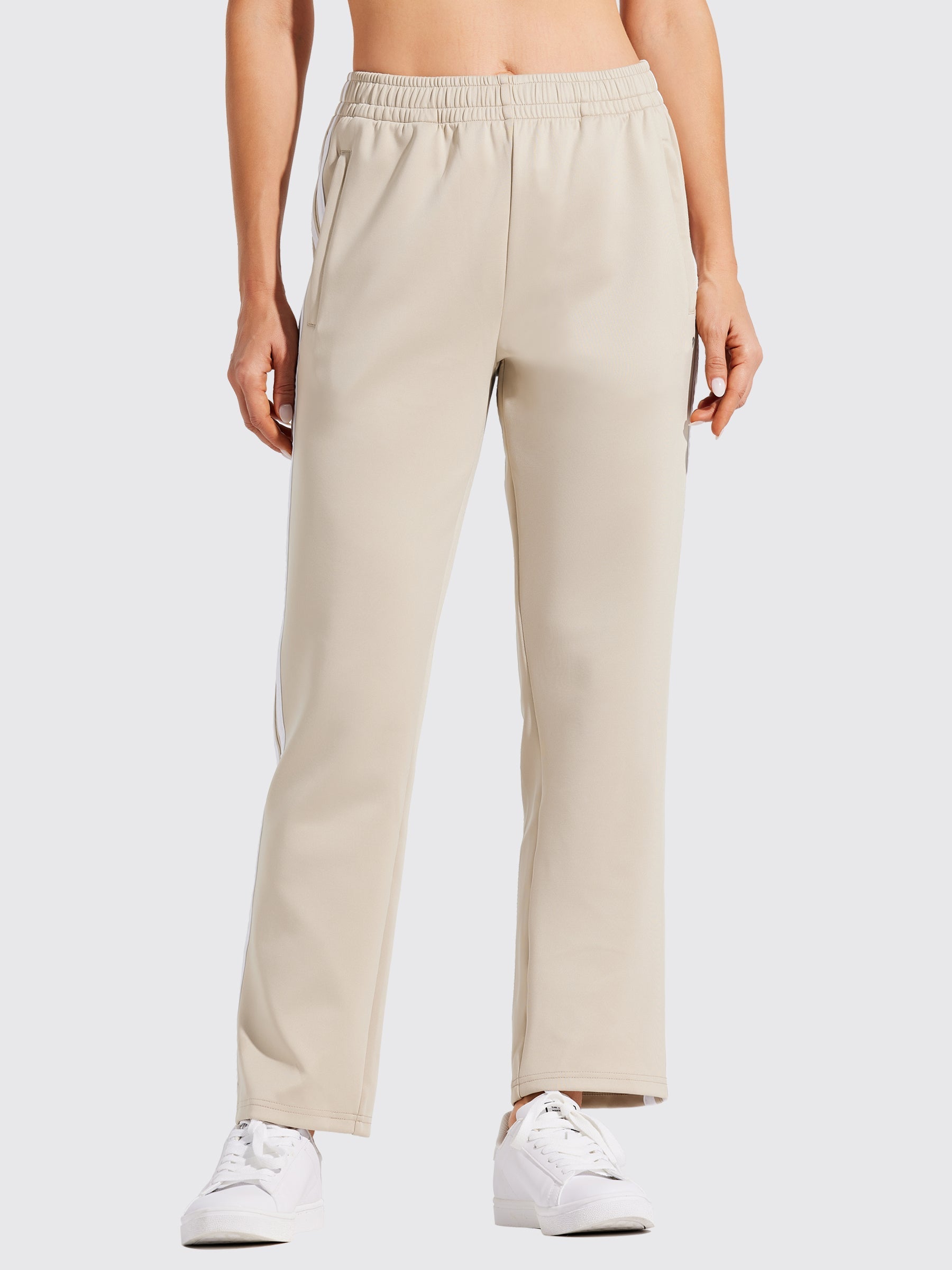 Willit Women's Warm Up Track Pants_Khaki3