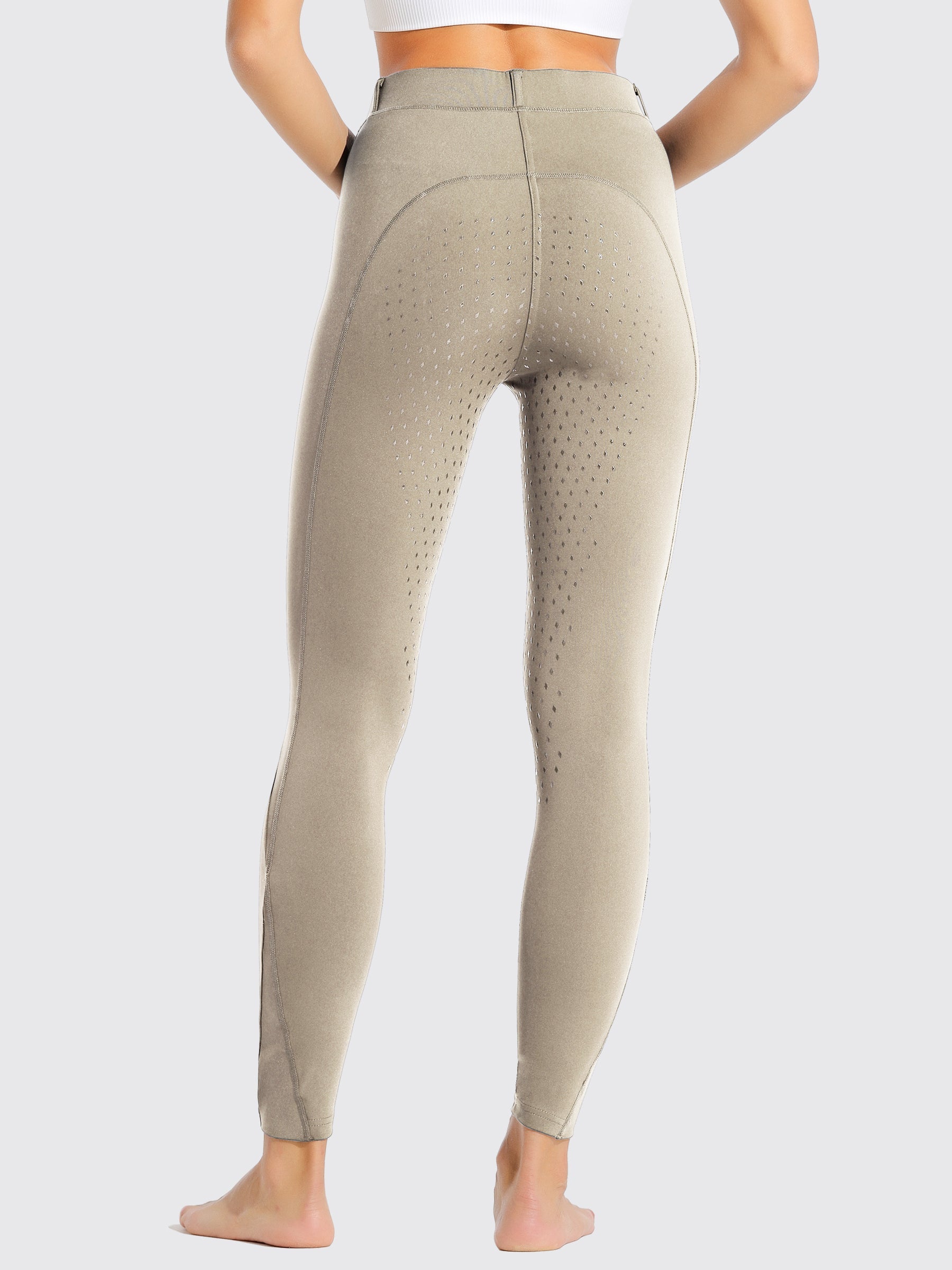 Willit Women's Riding Pants Full Seat Silicone_Khaki2