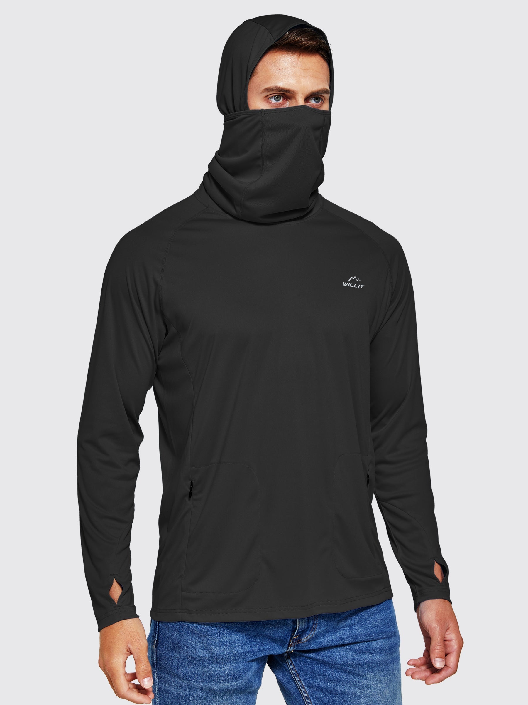 Willit Men's Sun Protection Hoodie UPF 50+_Black3