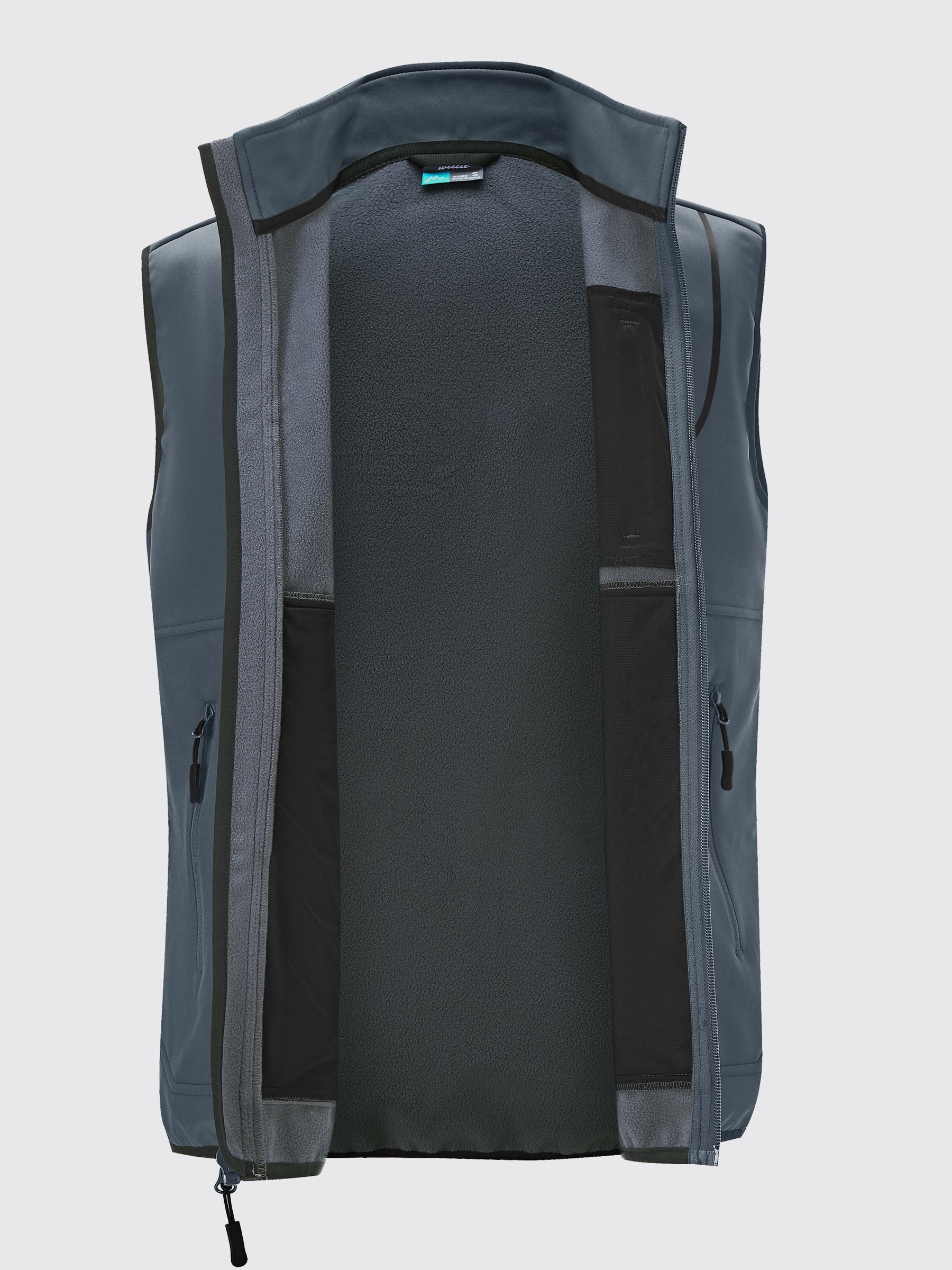 Willit Men's Softshell Vest Fleece Lined Outerwear_Deepgray4