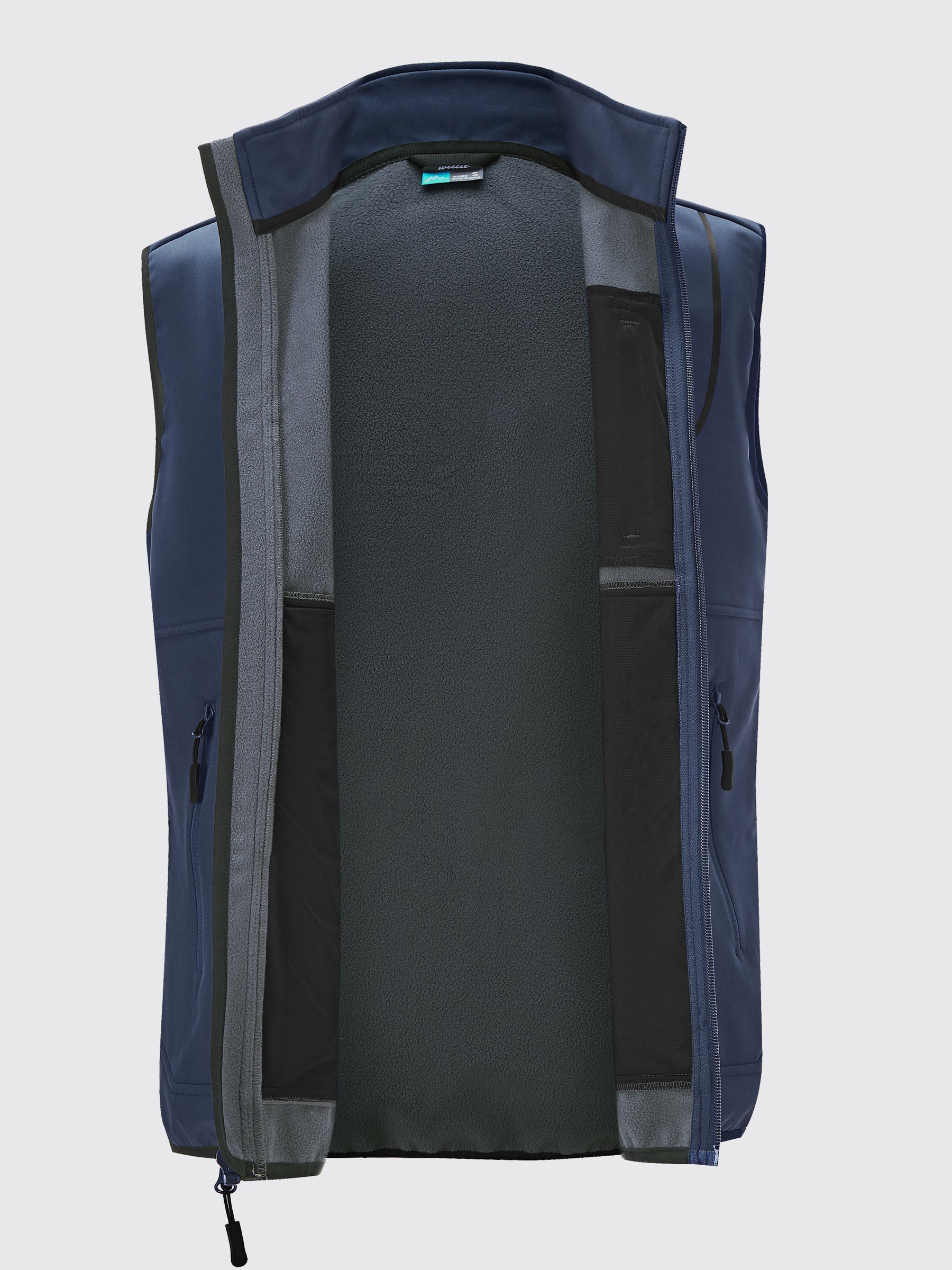Willit Men's Softshell Vest Fleece Lined Outerwear_DarkBlue4