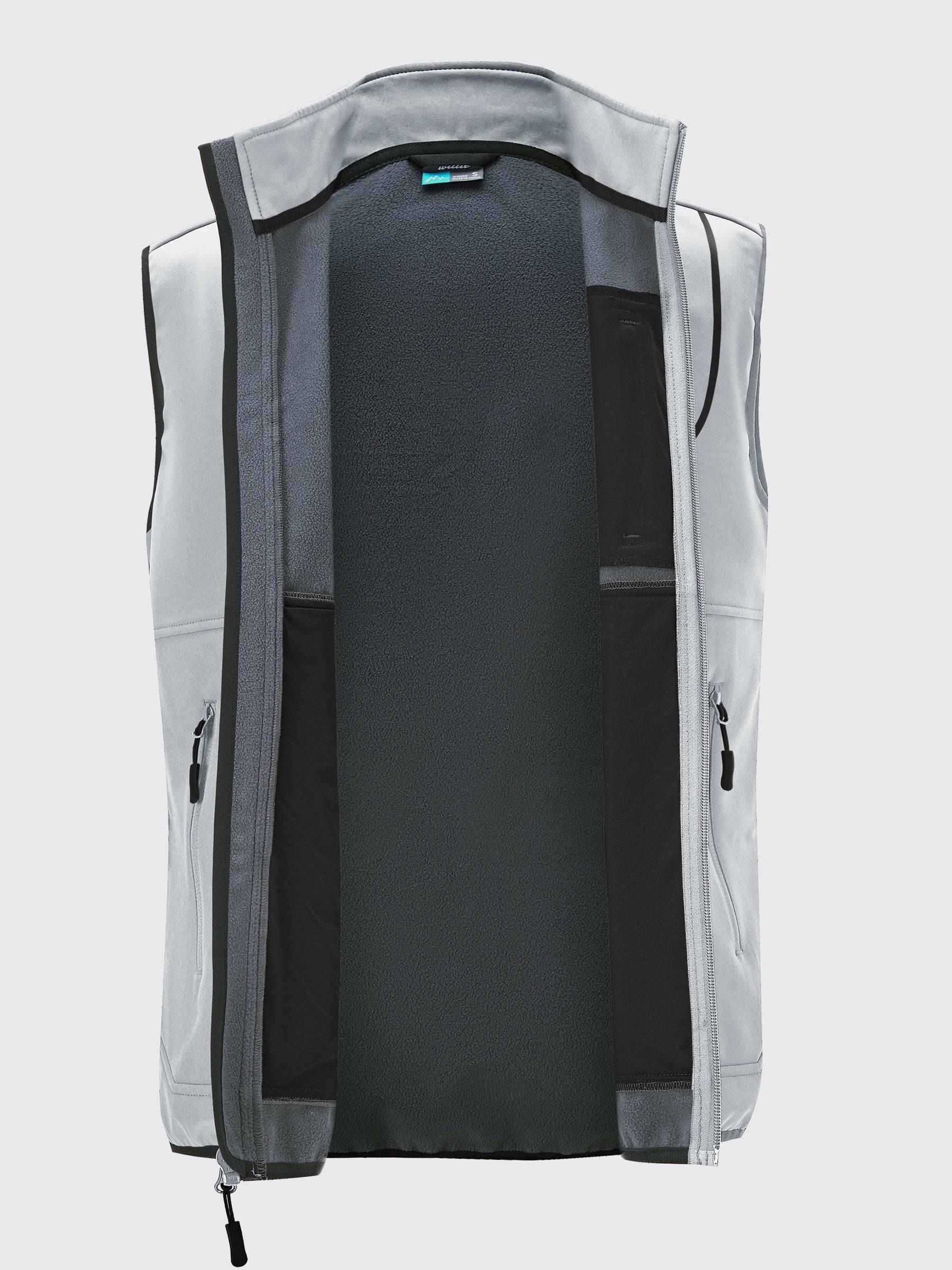 Willit Men's Softshell Vest Fleece Lined Outerwear_LightGray4