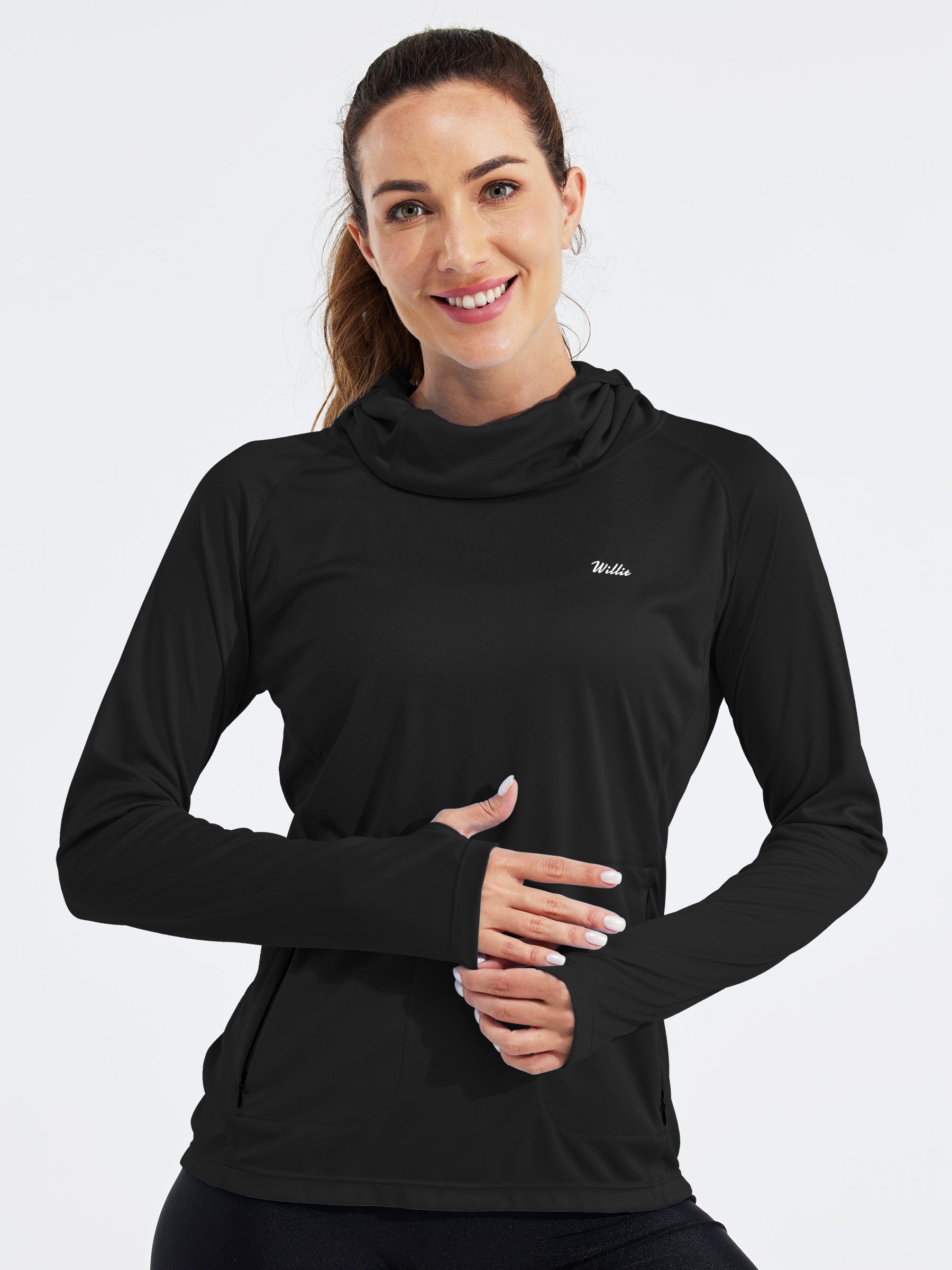 Women's Sun Protection Hoodie Long Sleeve with Face Mask Lightweight