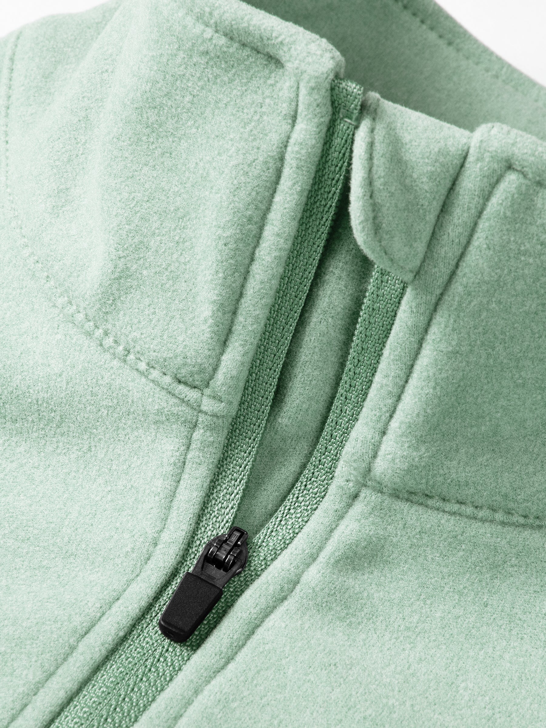 Willit Men's Fleece Pullover Lightweight Sportswear_Laydown_LightGreen3