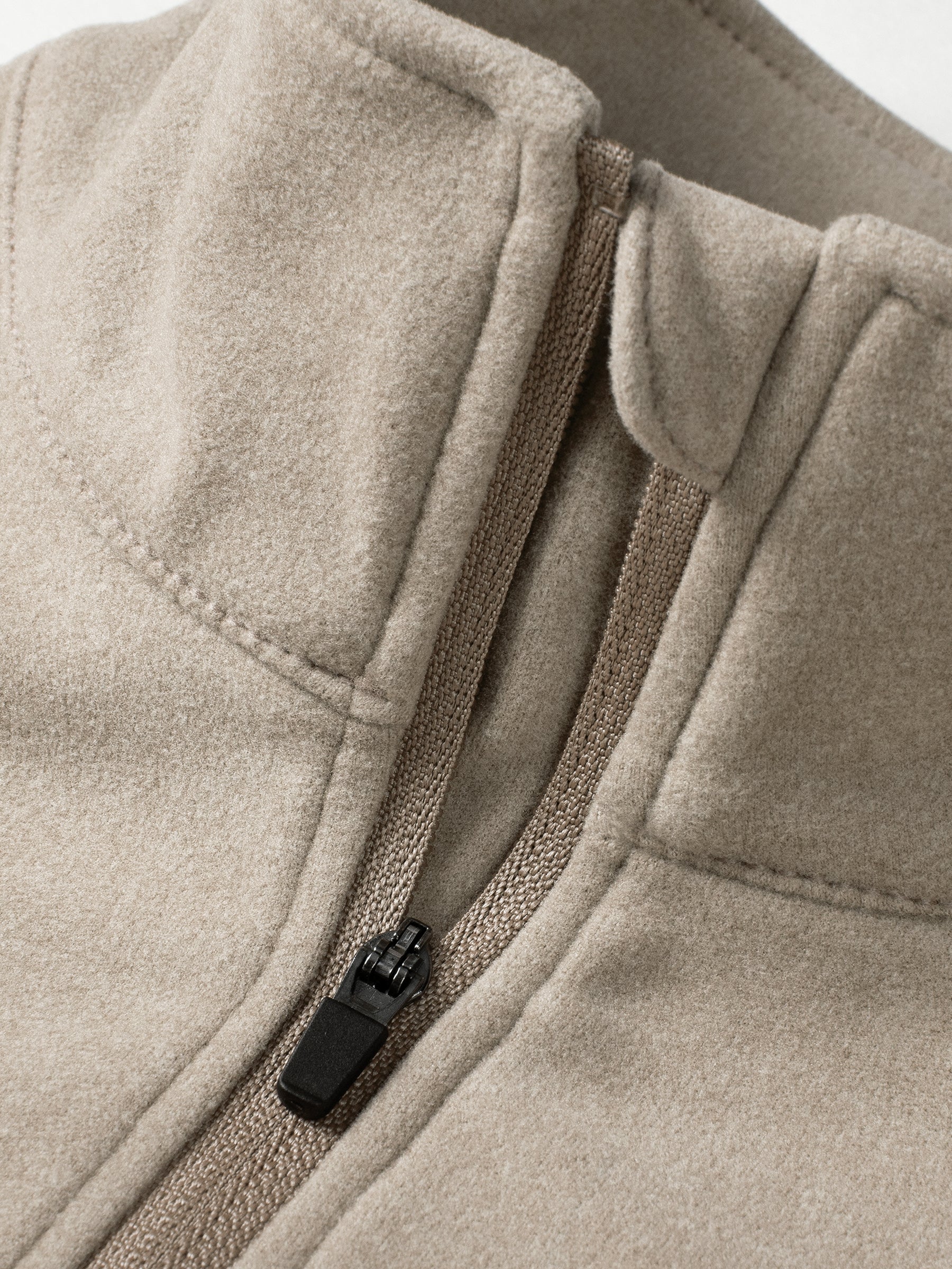 Willit Men's Fleece Pullover Lightweight Sportswear_Laydown_Khaki3