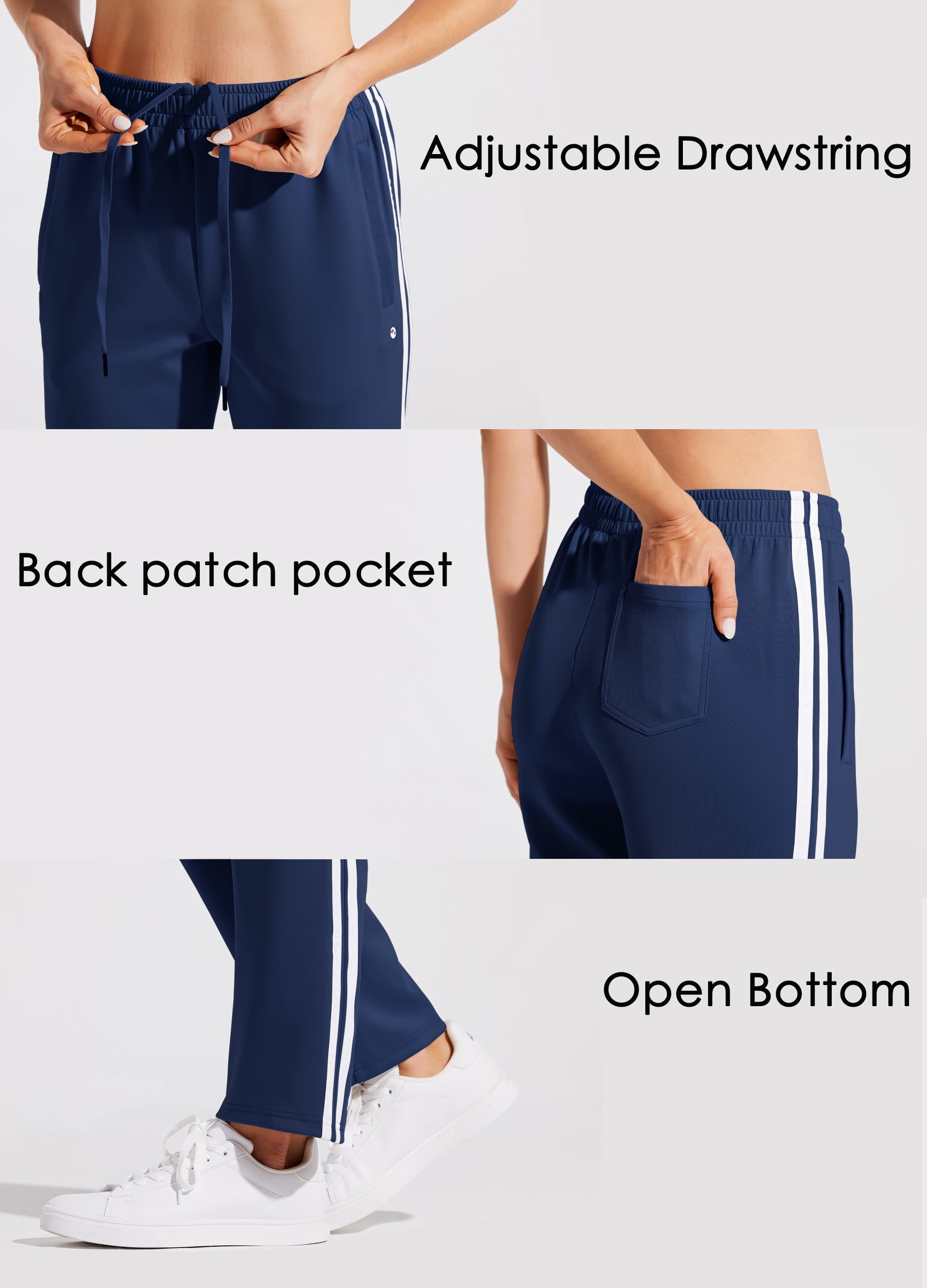Willit Women's Warm Up Track Pants_Navy_detail