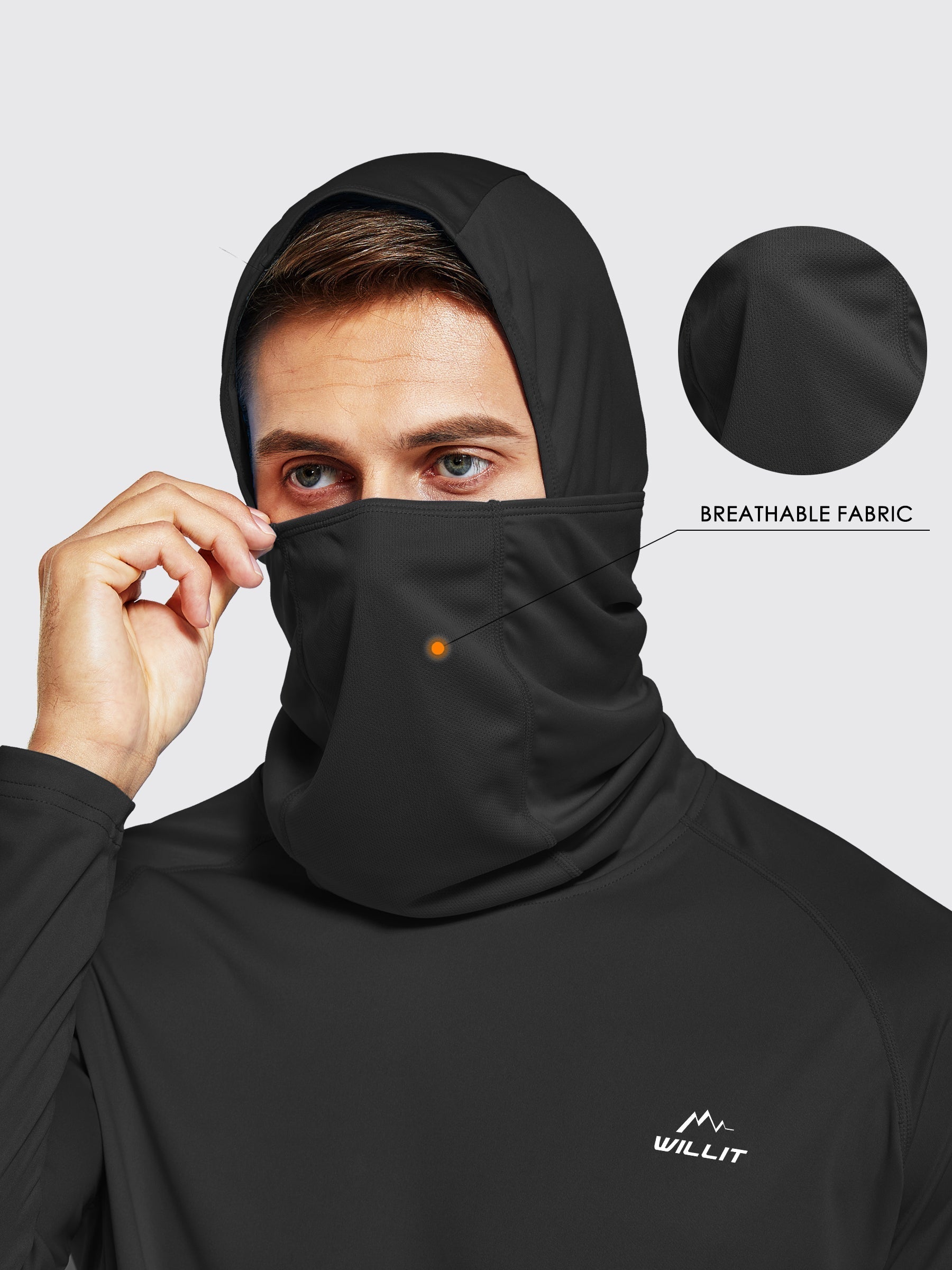 Willit Men's Sun Protection Hoodie UPF 50+_Black5