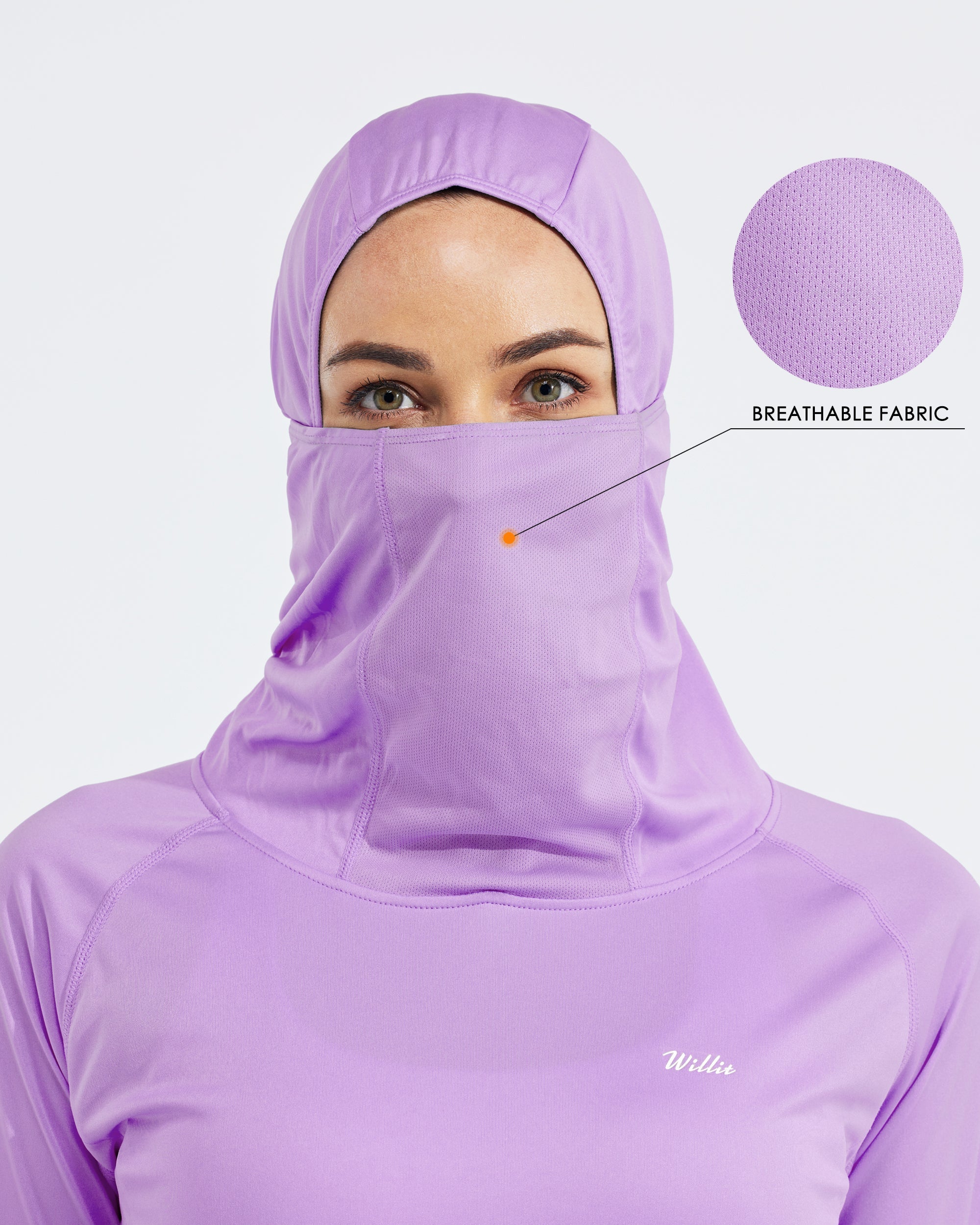 Women's Sun Protection Hoodie Long Sleeve with Face Mask Lightweight