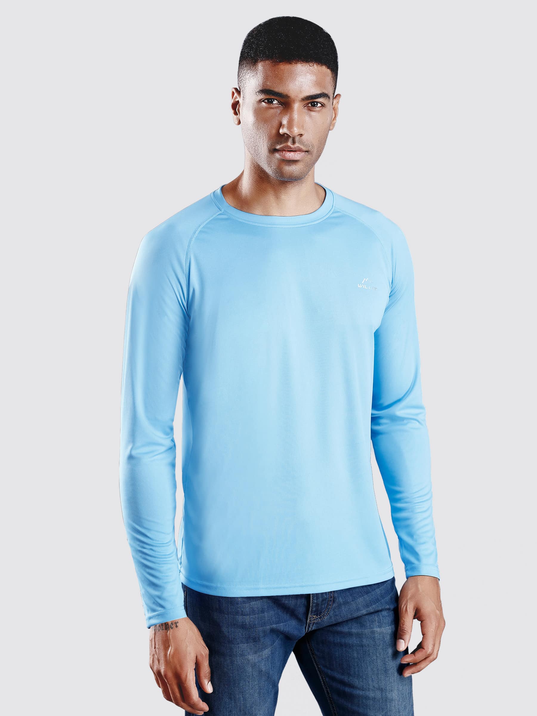 Willit Men's Sun Protection Long Sleeve Shirts_Blue_model1