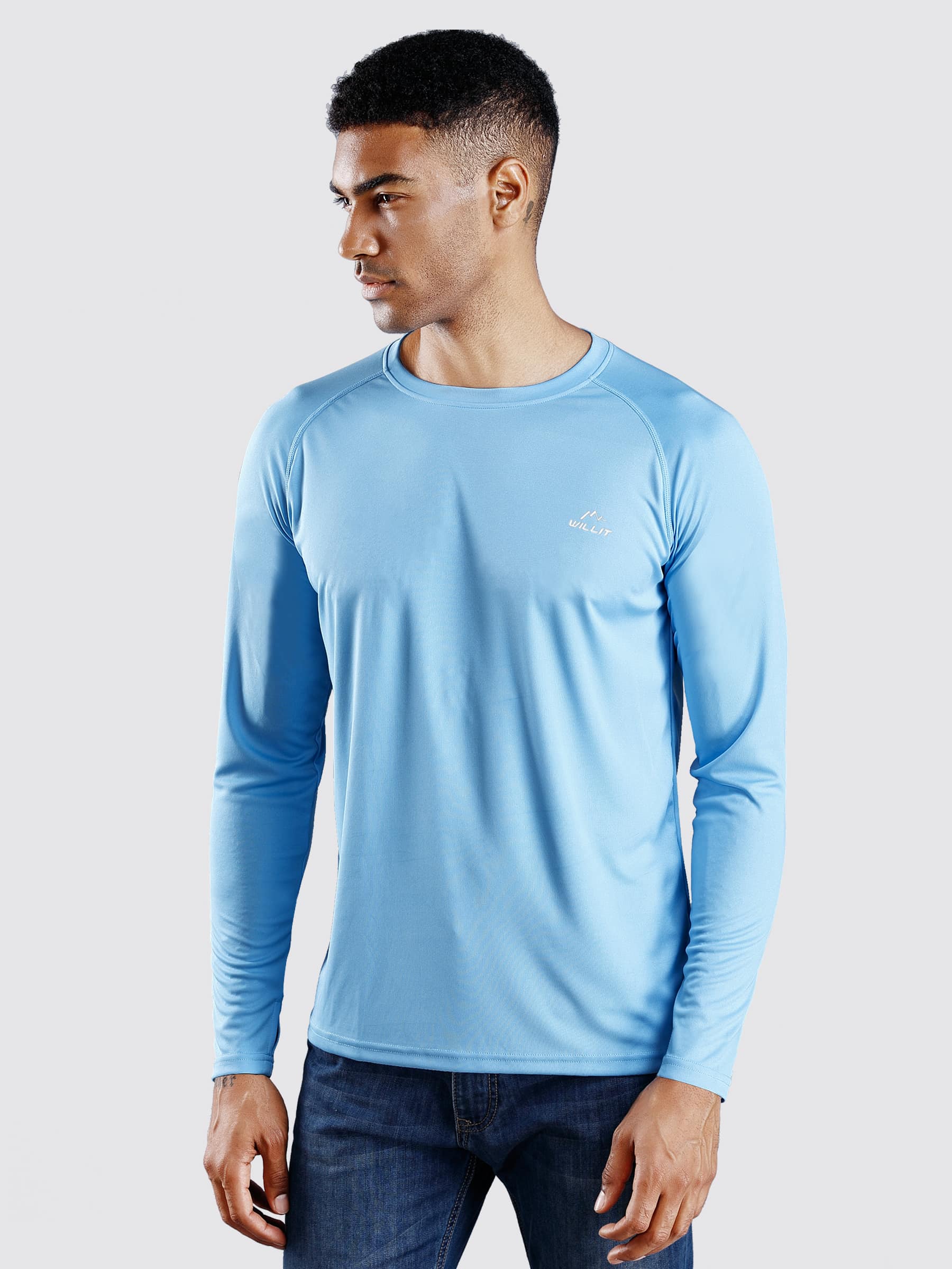 Willit Men's Sun Protection Long Sleeve Shirts_Blue_model3