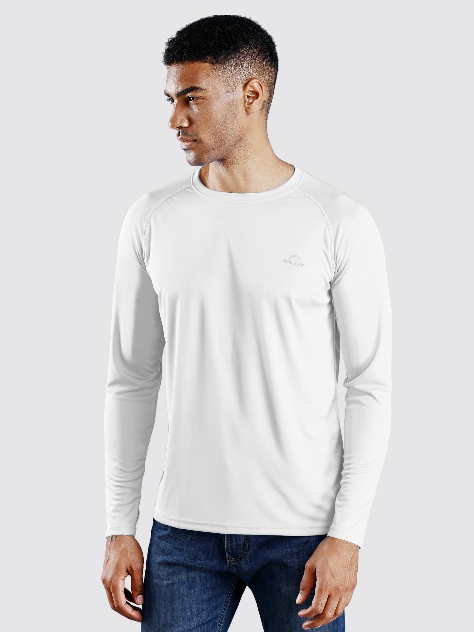 Willit Men's Sun Protection Long Sleeve Shirts_White_model3
