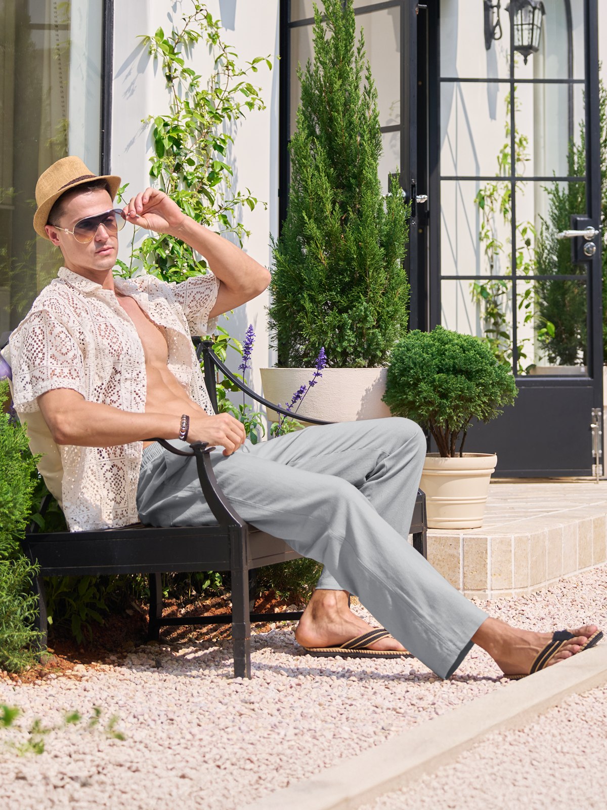 Willit Men's Casual Linen Drawstring Pants 28 In_light gray5