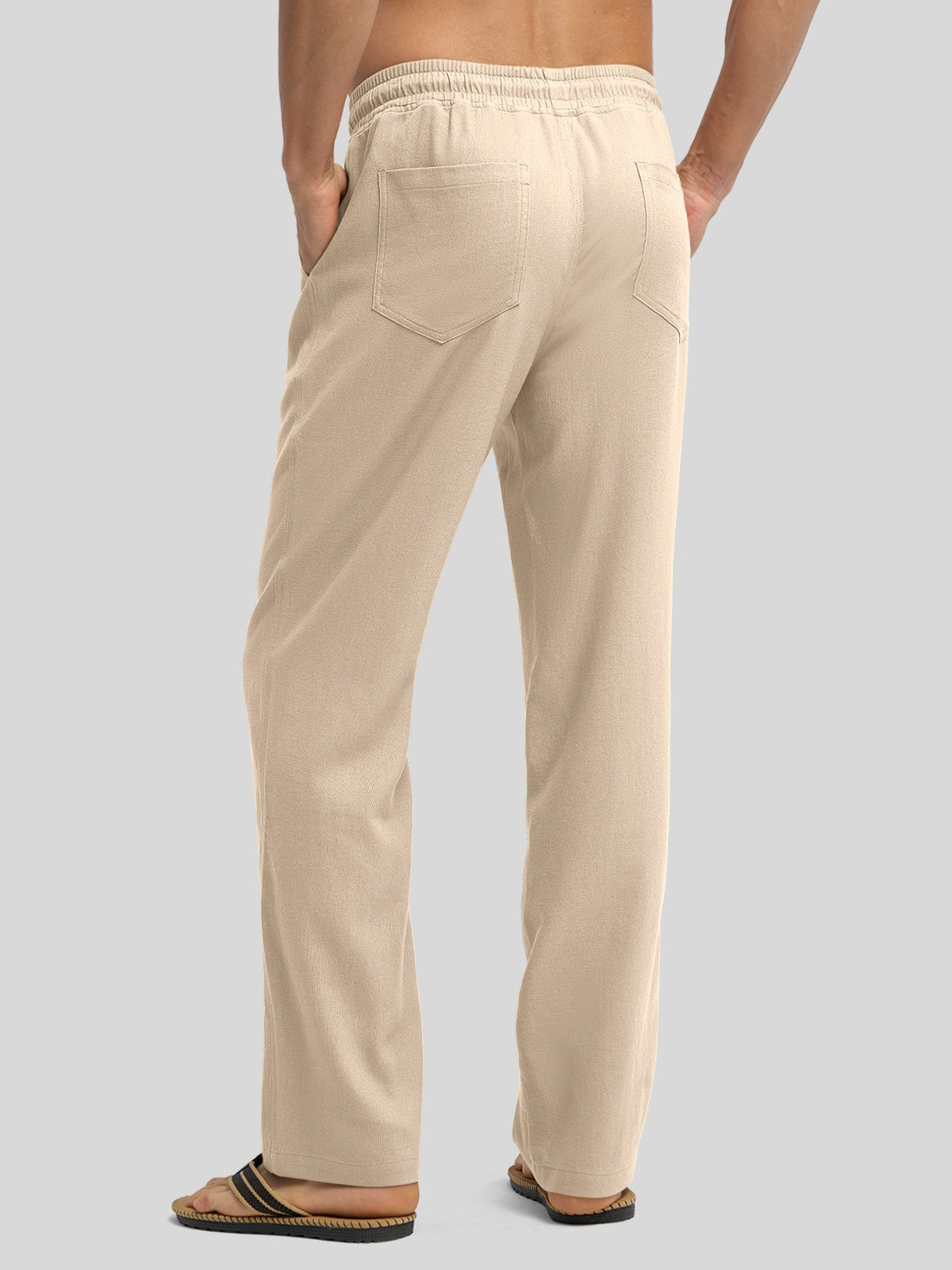 Willit Men's Casual Linen Drawstring Pants 30 In_light khaki4