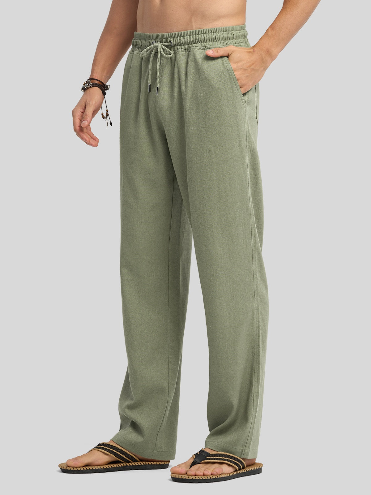 Willit Men's Casual Linen Drawstring Pants 30 In_sagegreen2
