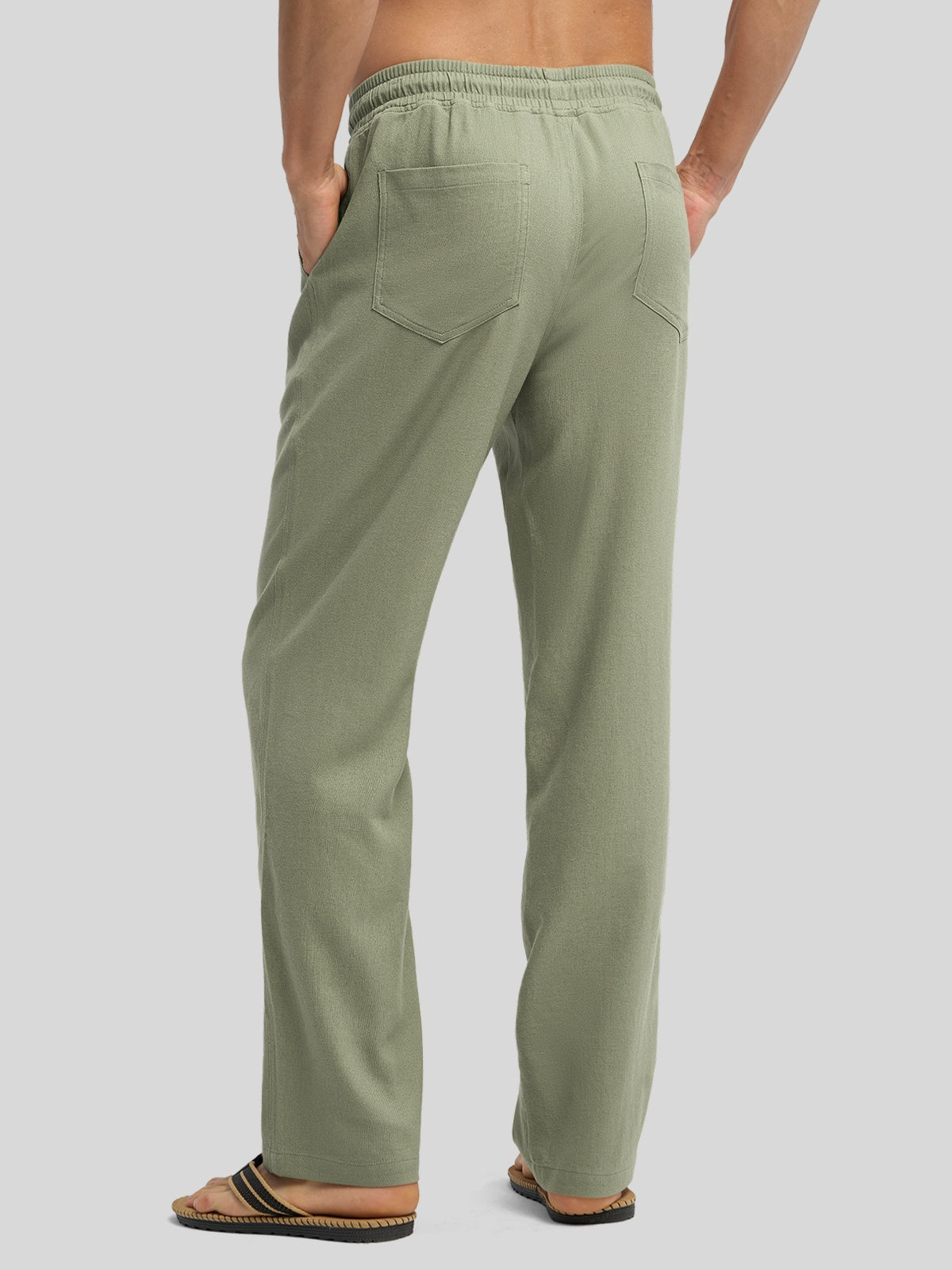 Willit Men's Casual Linen Drawstring Pants 30 In_sagegreen3