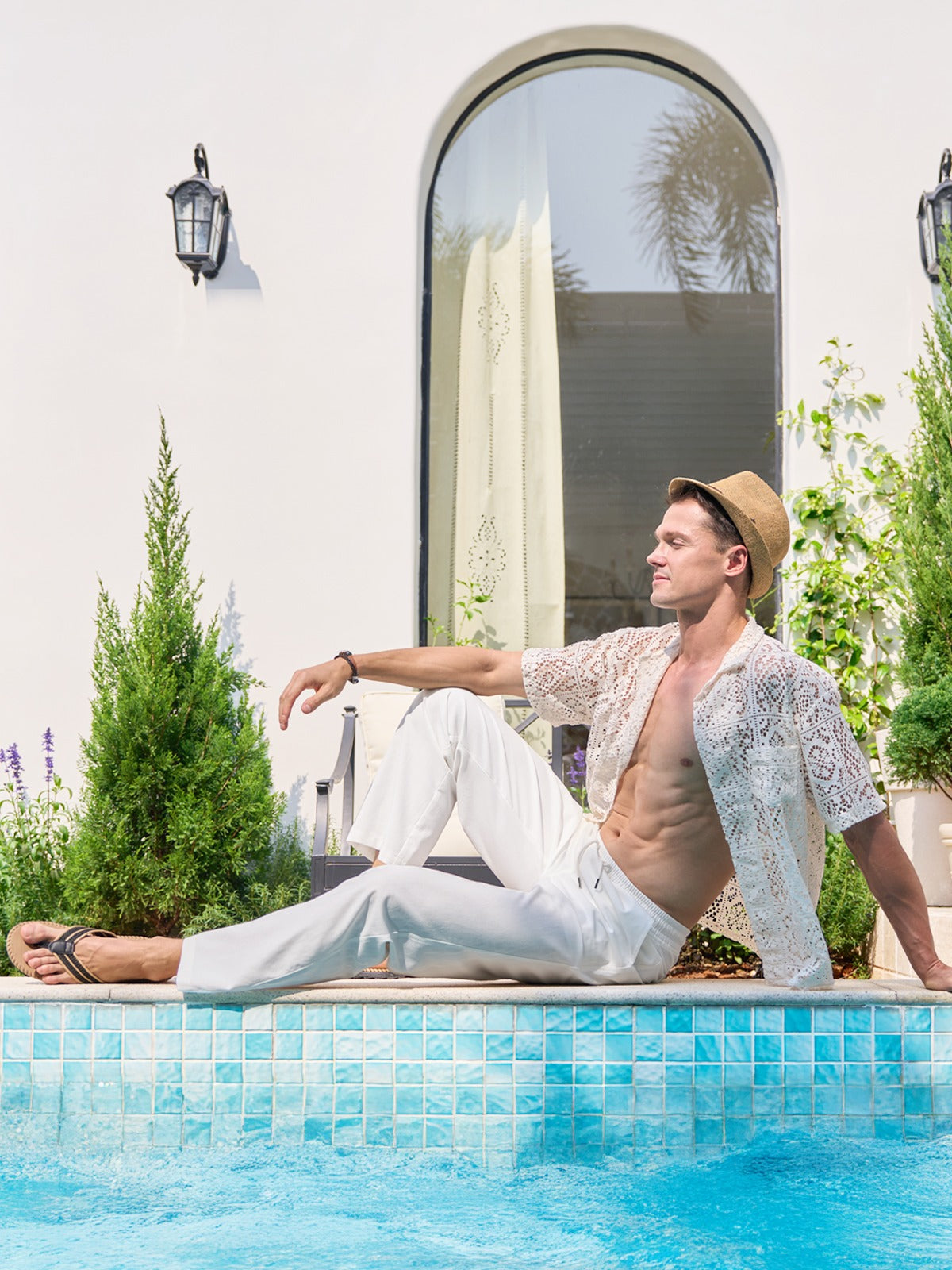 Willit Men's Casual Linen Drawstring Pants 30 In_white4