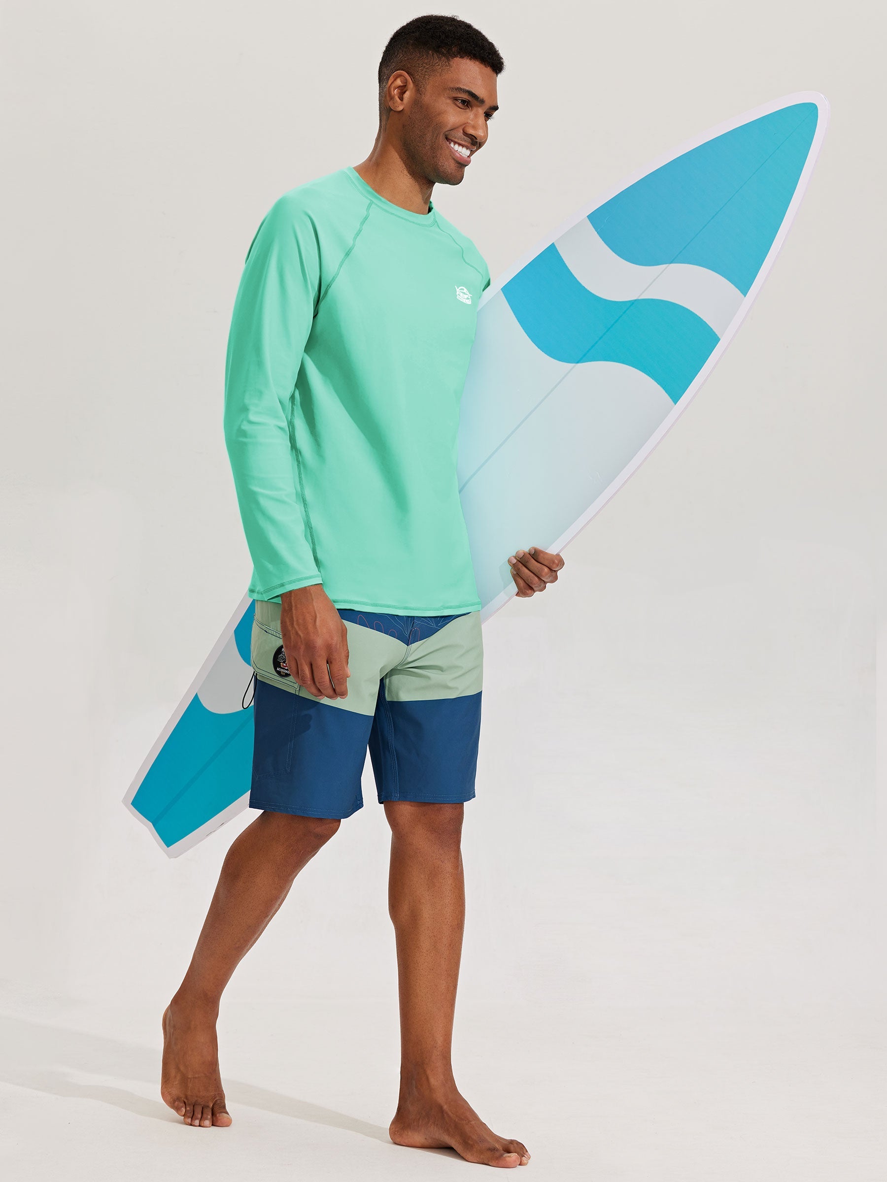 Men's Sun Protection Long Sleeve Shirt_LightGreen_model7
