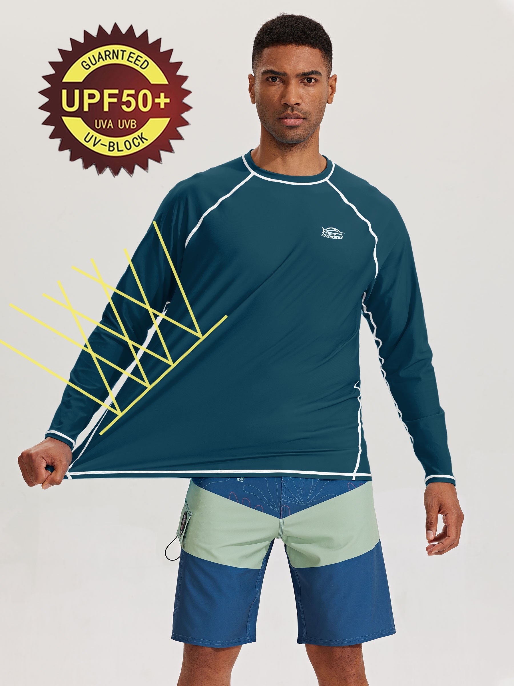 Men's Sun Protection Long Sleeve Shirt_Navy_model4