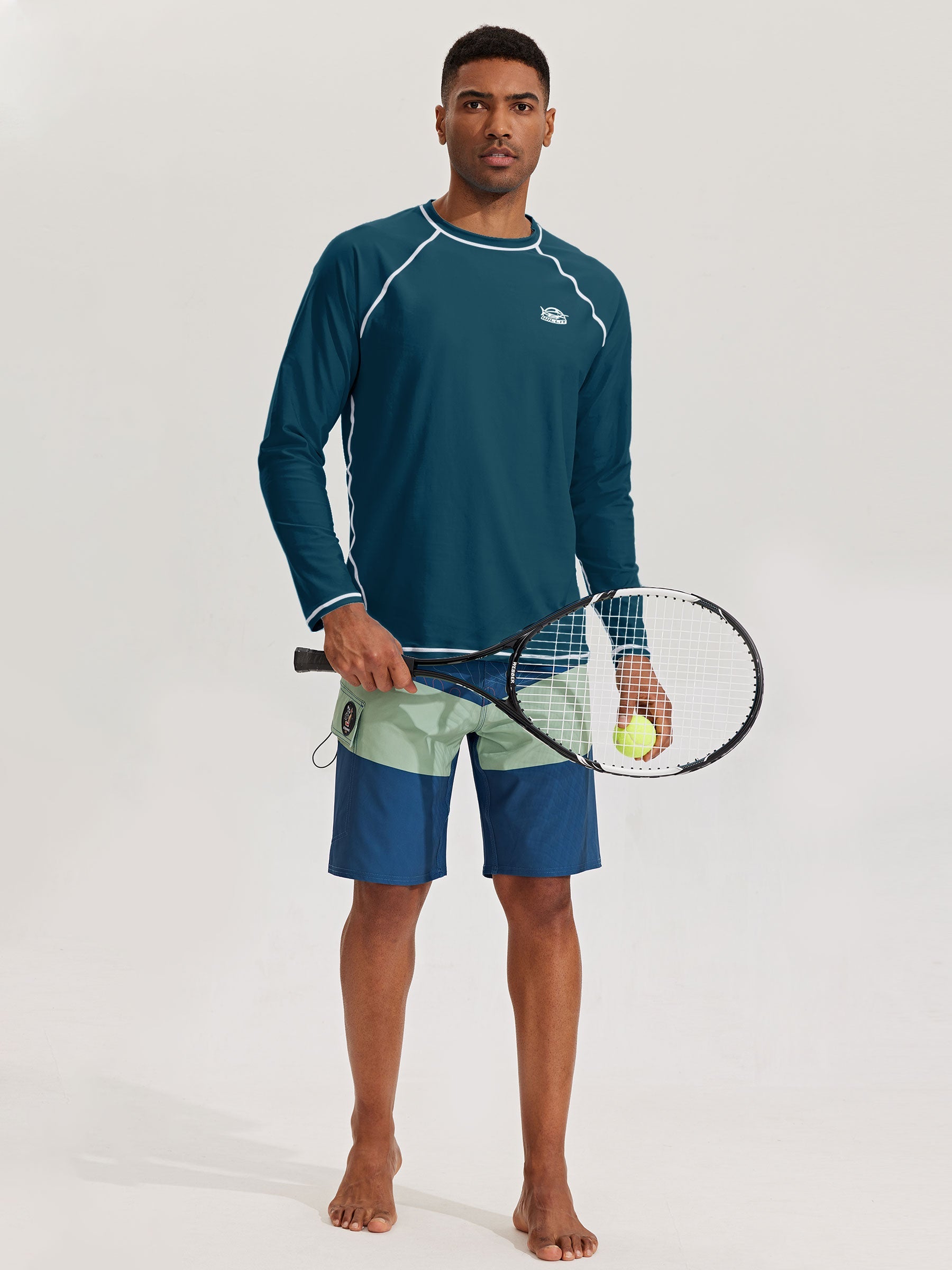 Men's Sun Protection Long Sleeve Shirt_Navy_model5