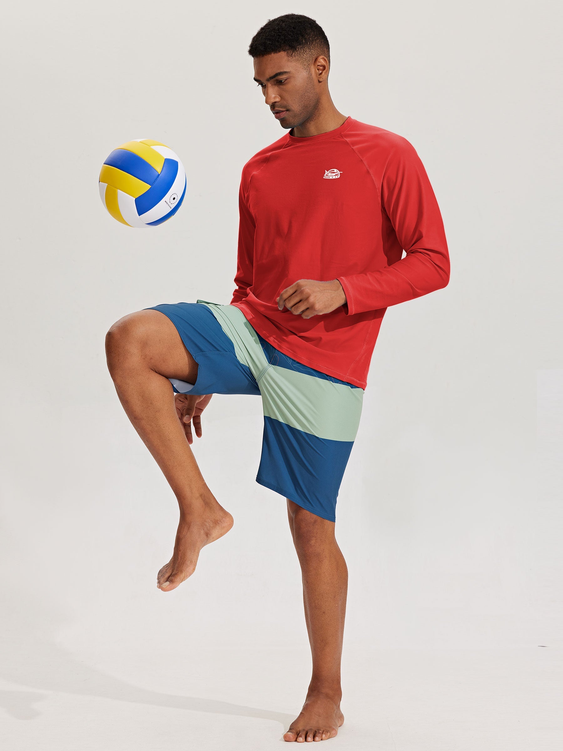 Men's Sun Protection Long Sleeve Shirt_Red_model6