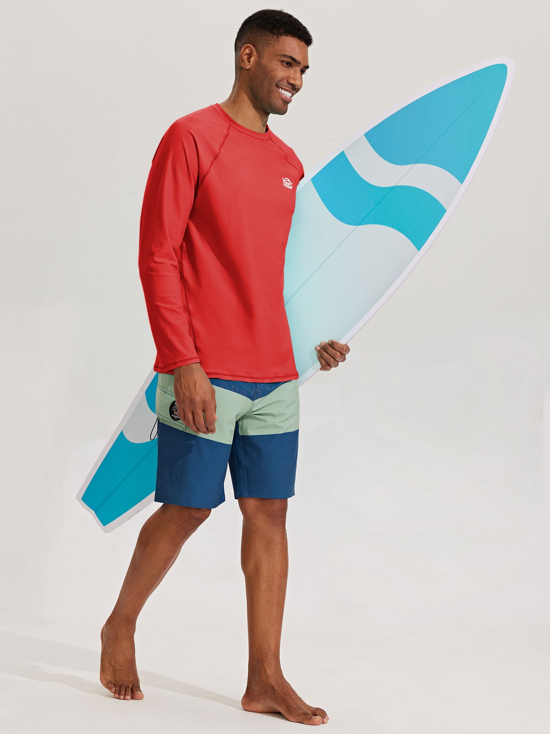 Men's Sun Protection Long Sleeve Shirt_Red_model7