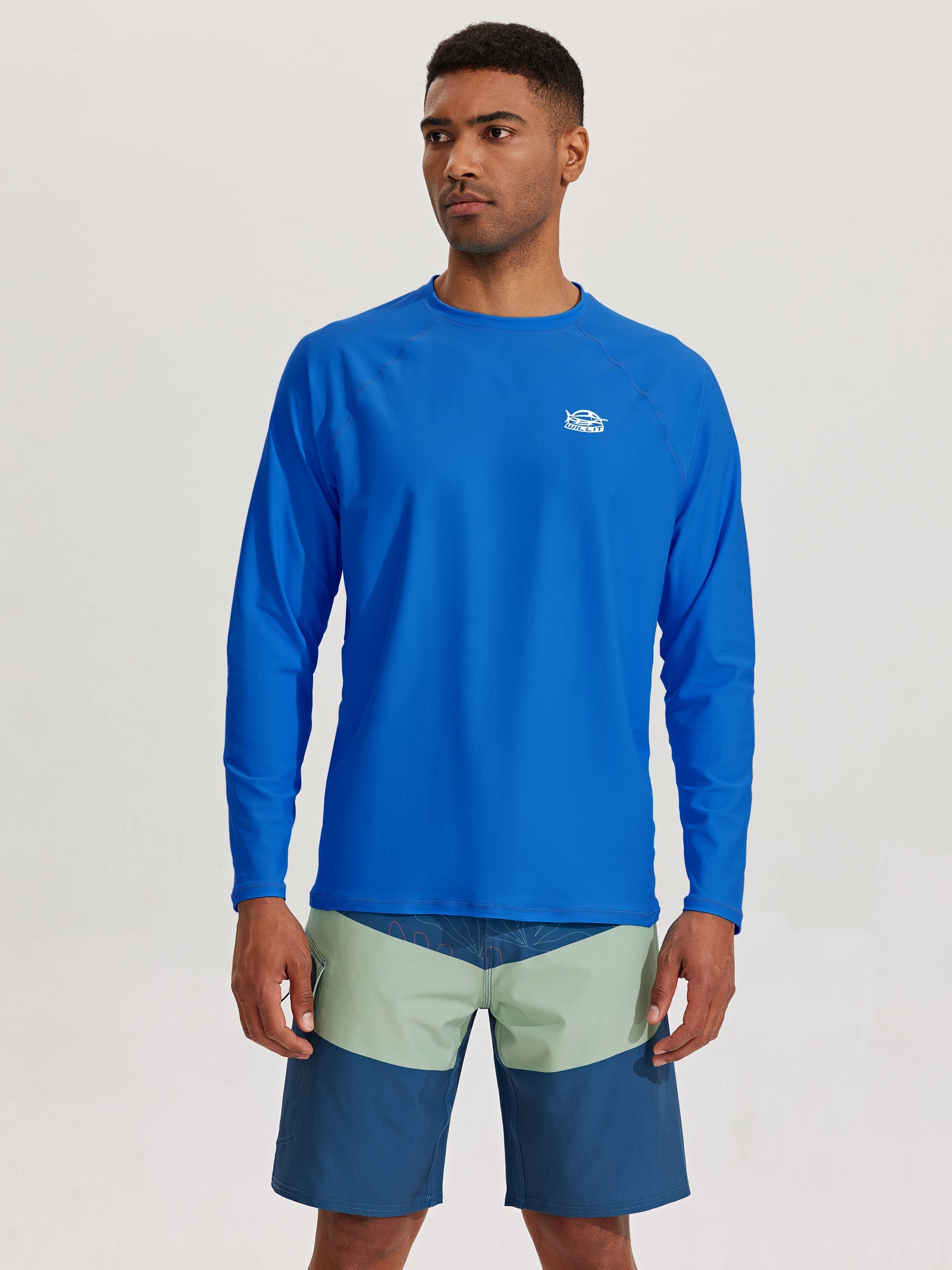 Men's Sun Protection Long Sleeve Shirt_RoyalBlue_model2