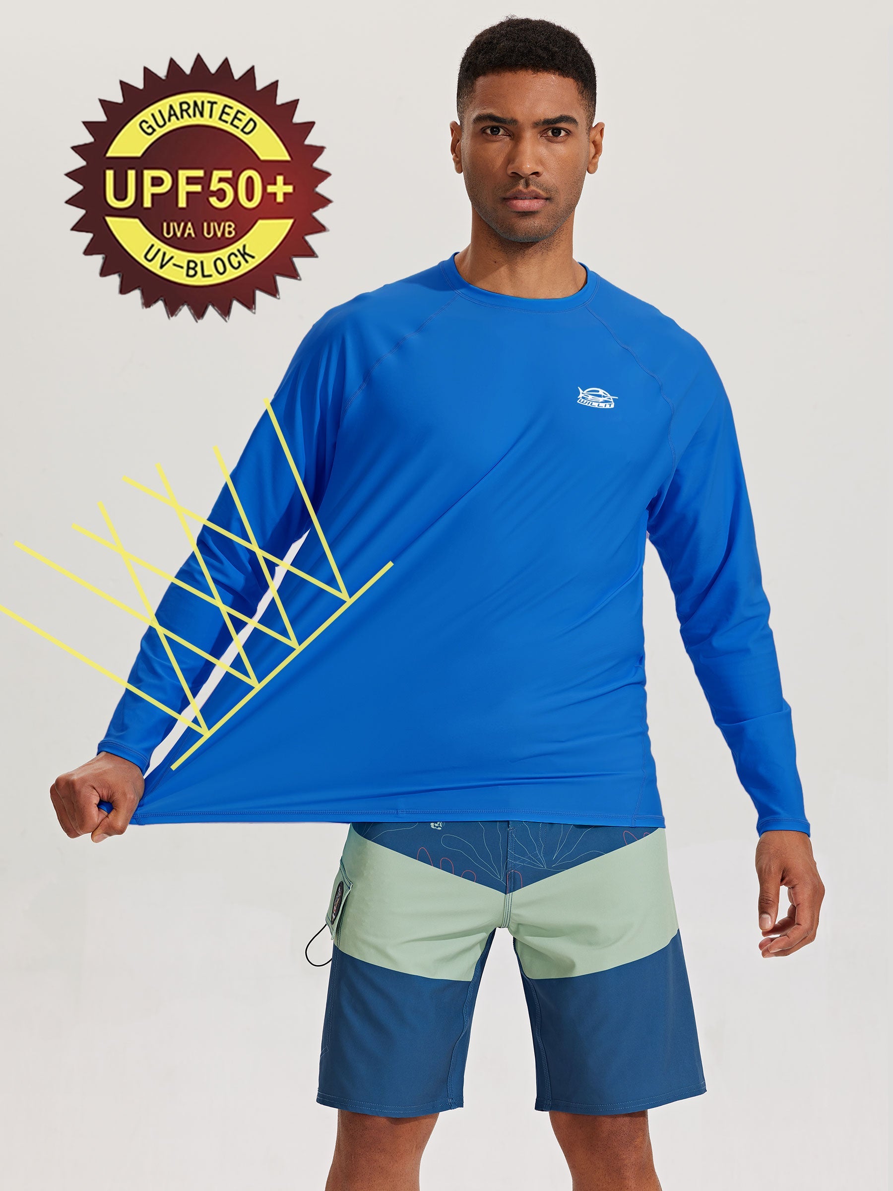 Men's Sun Protection Long Sleeve Shirt_RoyalBlue_model4