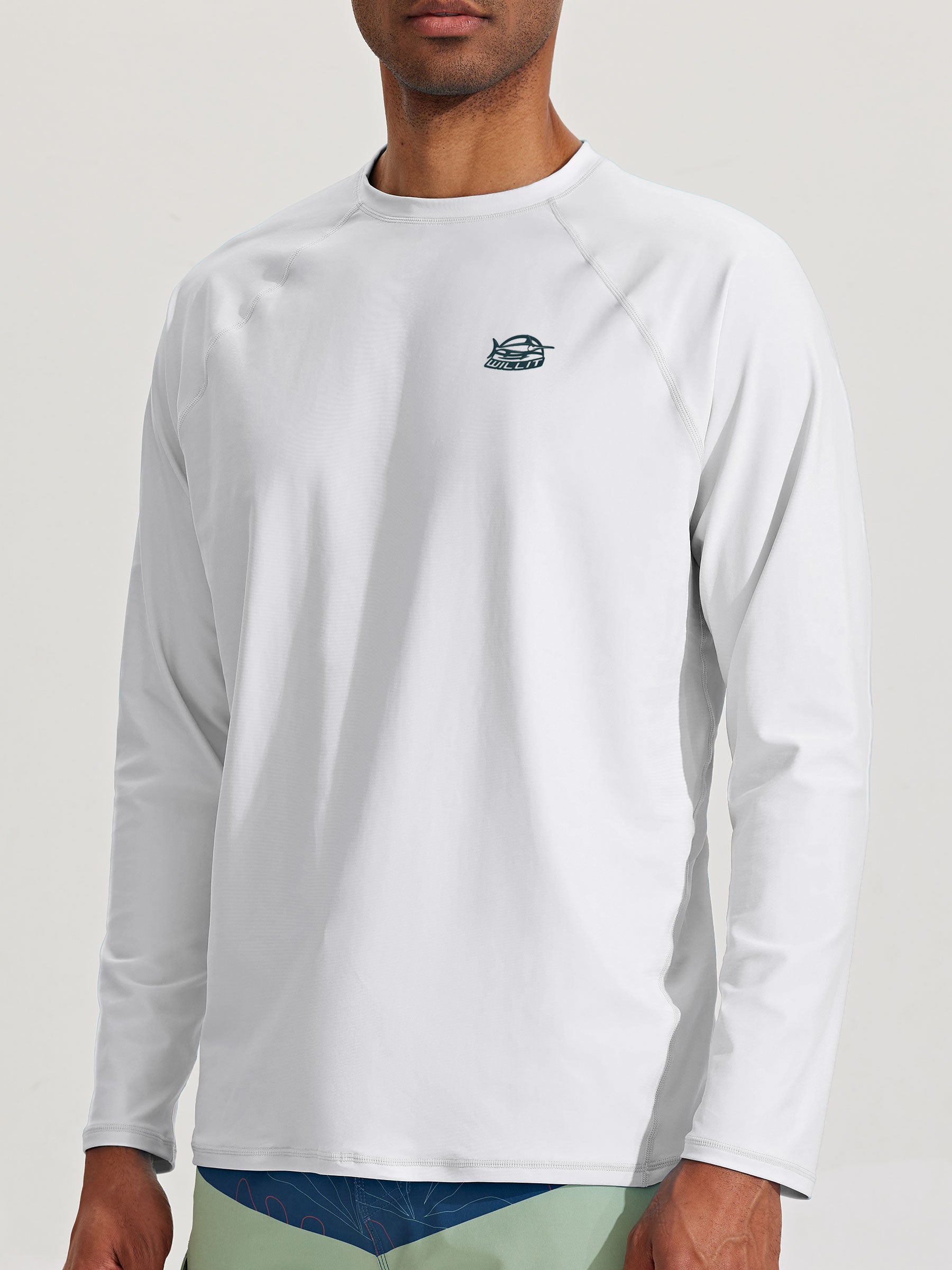 Men's Sun Protection Long Sleeve Shirt_White_model1