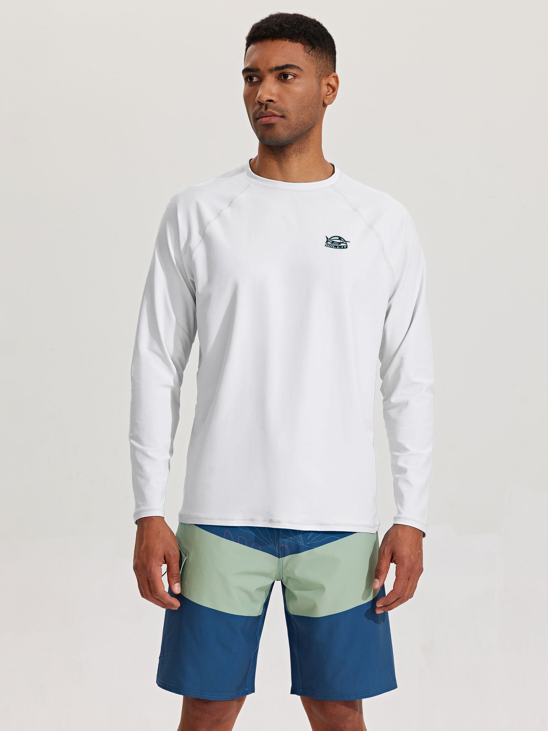 Men's Sun Protection Long Sleeve Shirt_White_model2