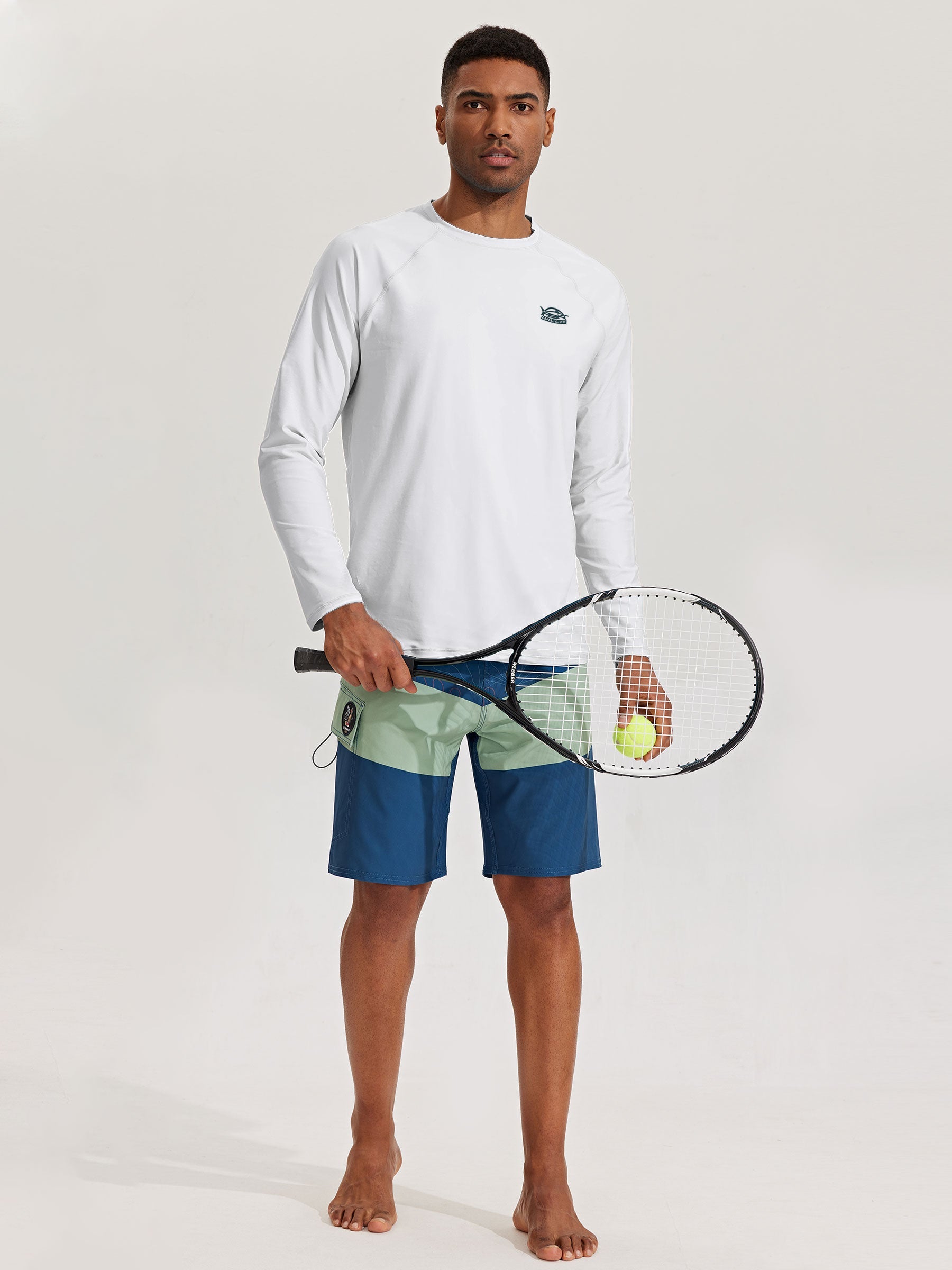 Men's Sun Protection Long Sleeve Shirt_White_model5