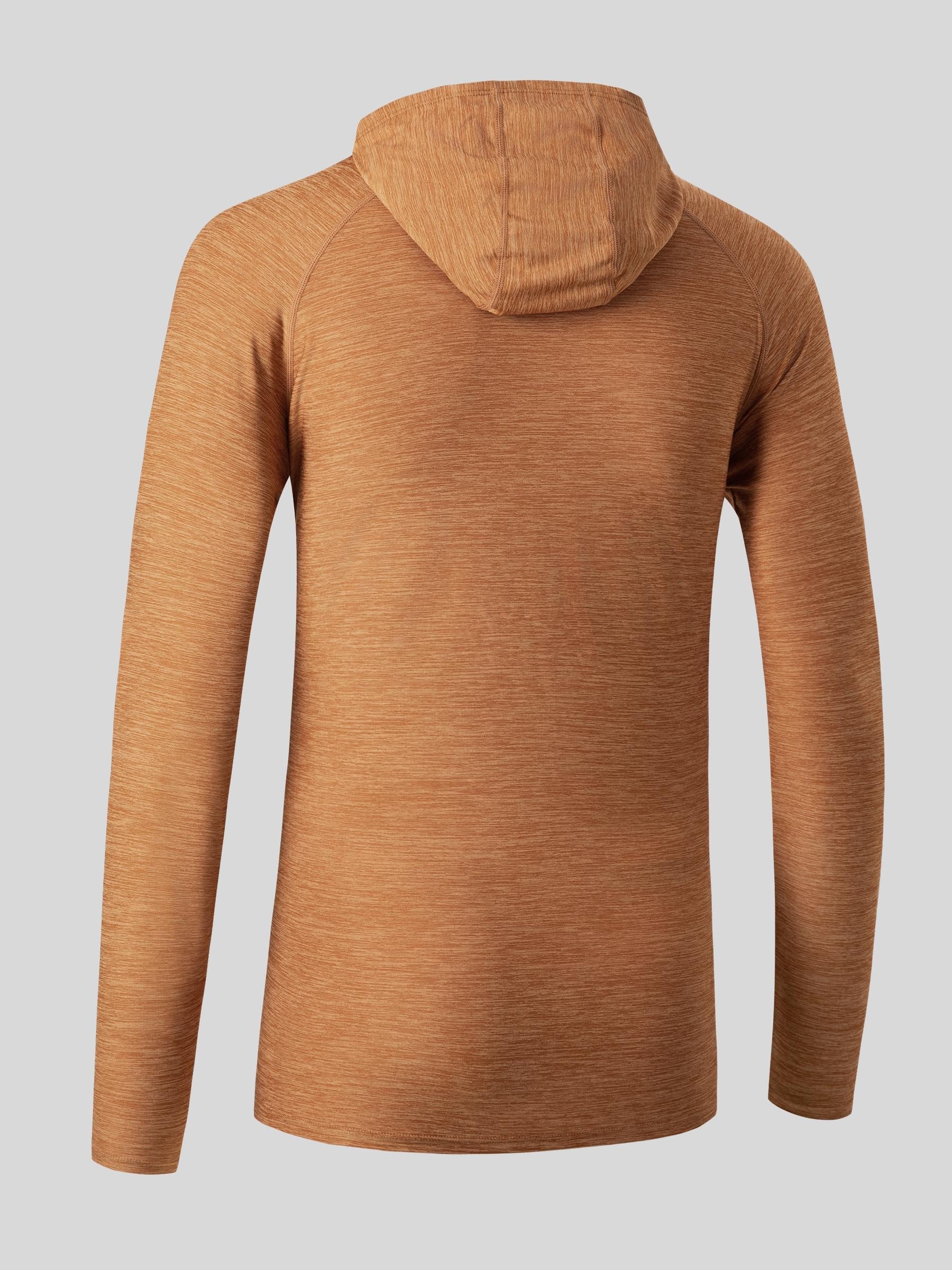 Willit Men's Sun Protection Long Sleeve Hooded Shirts in orange