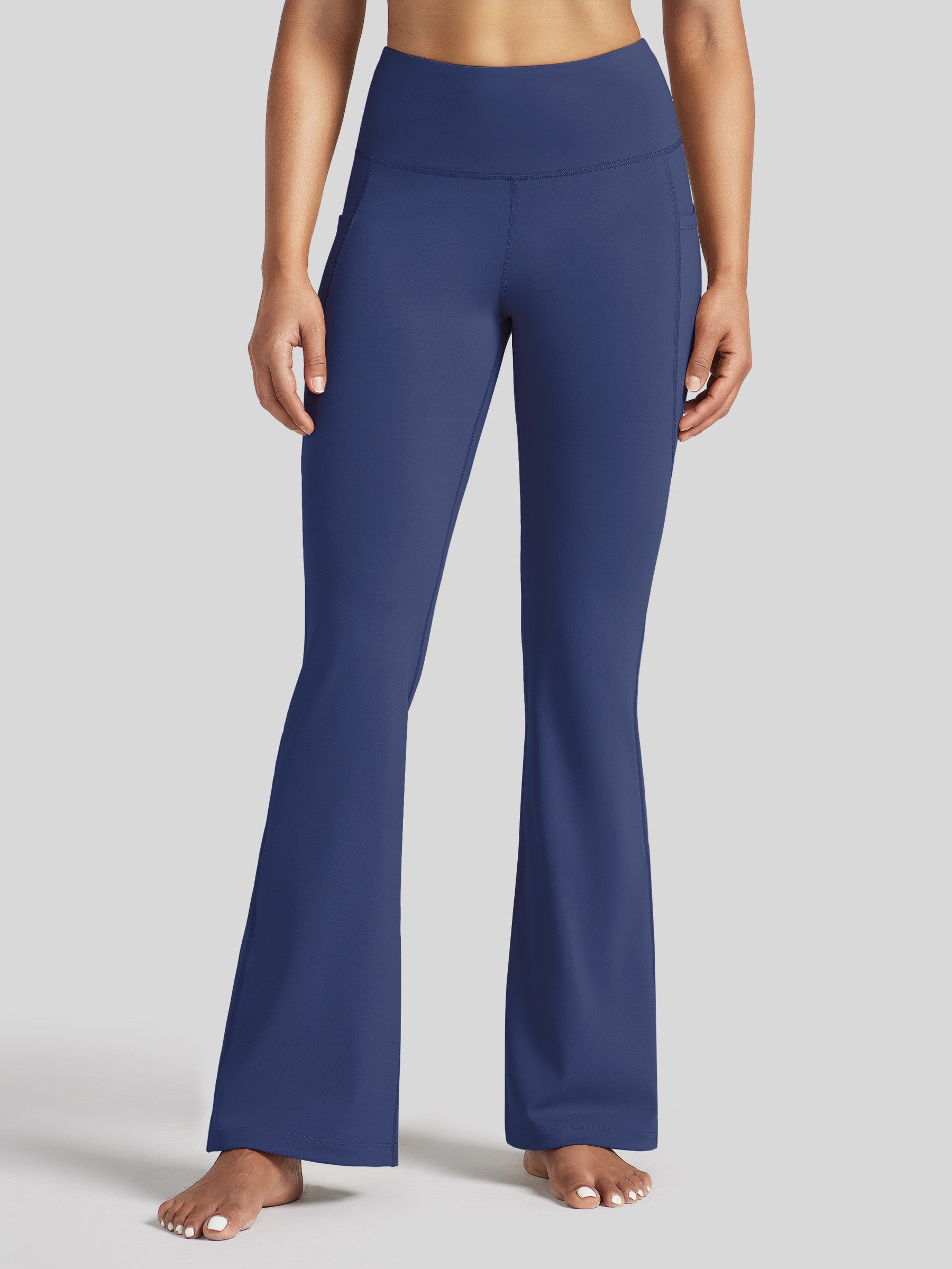 Womens Stretchy Yoga Pants Bootcut 31 Inch deep blue