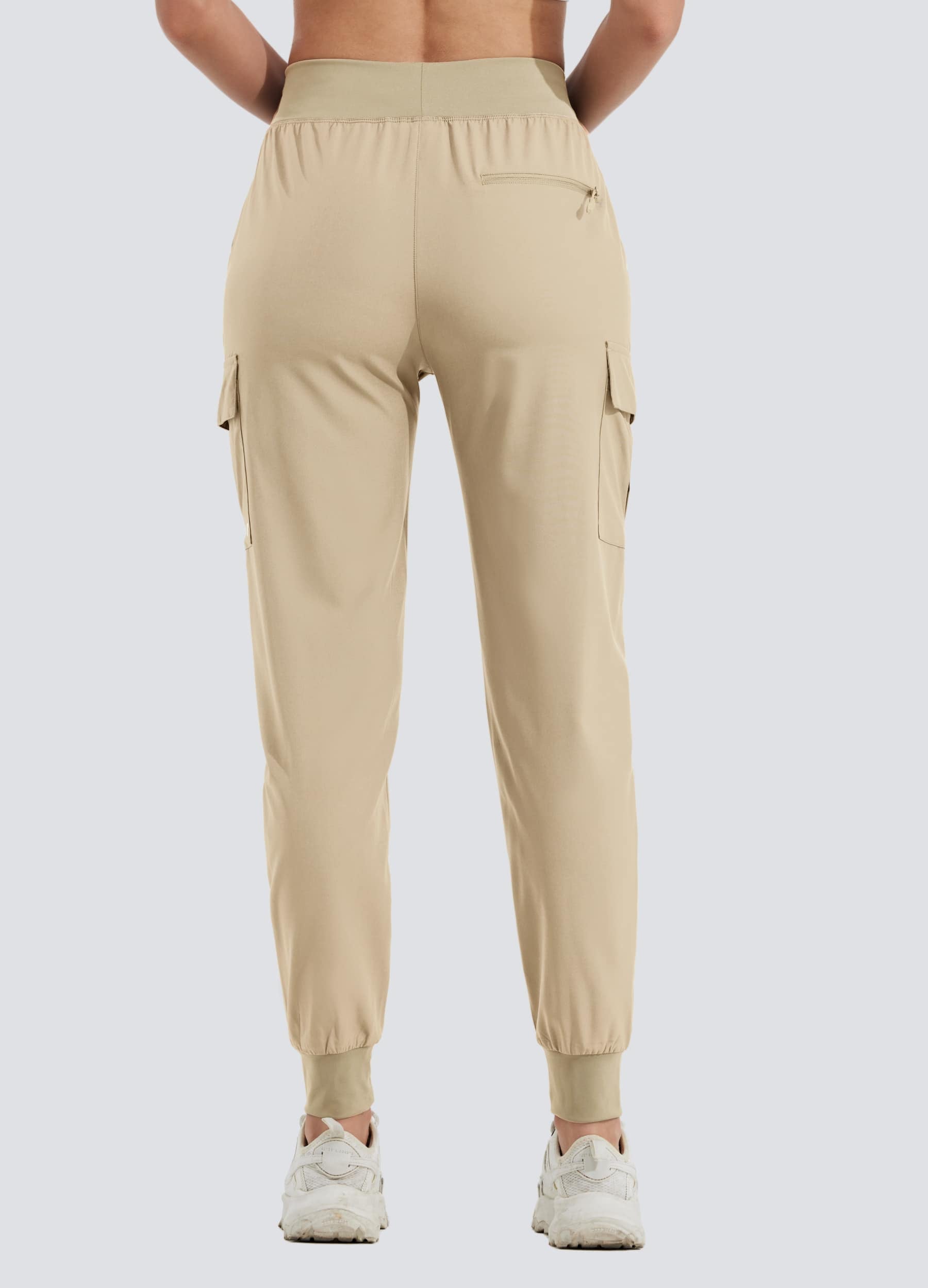 Women's Outdoor Trek Cargo Joggers_LightKhaki_model3