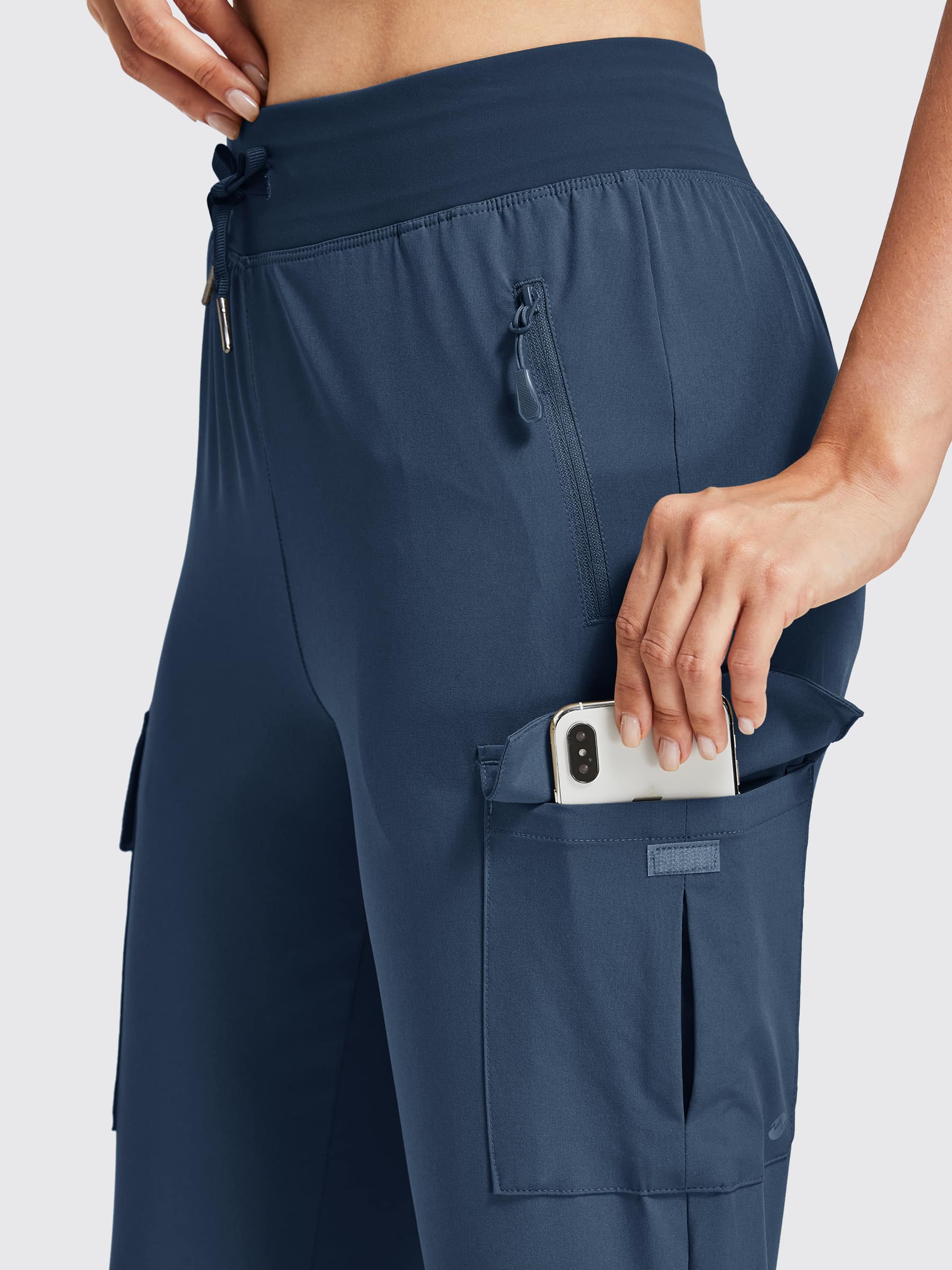 Women's Outdoor Trek Cargo Joggers_Navy_model4