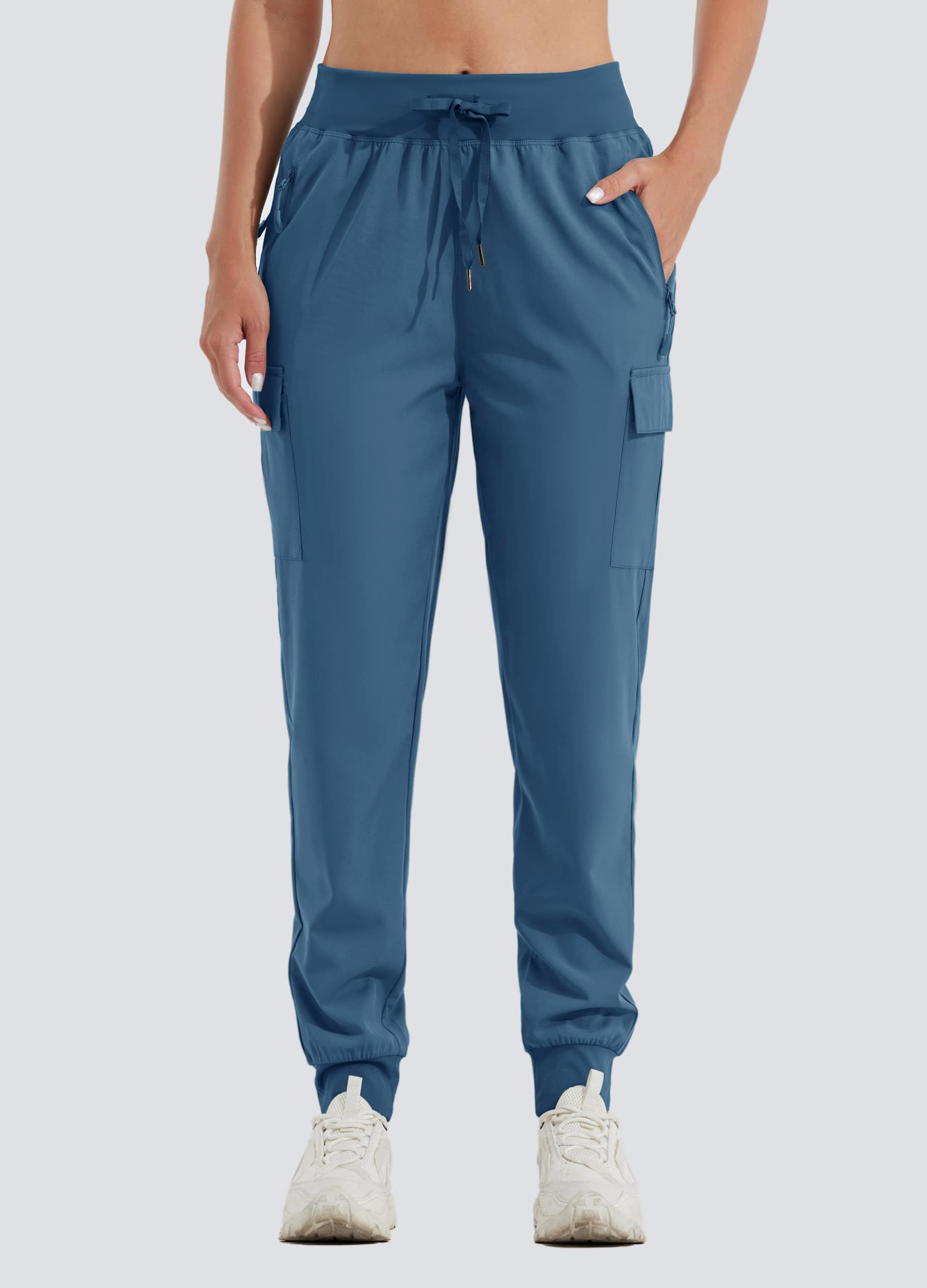 Women's Outdoor Trek Cargo Joggers_Blue_model2