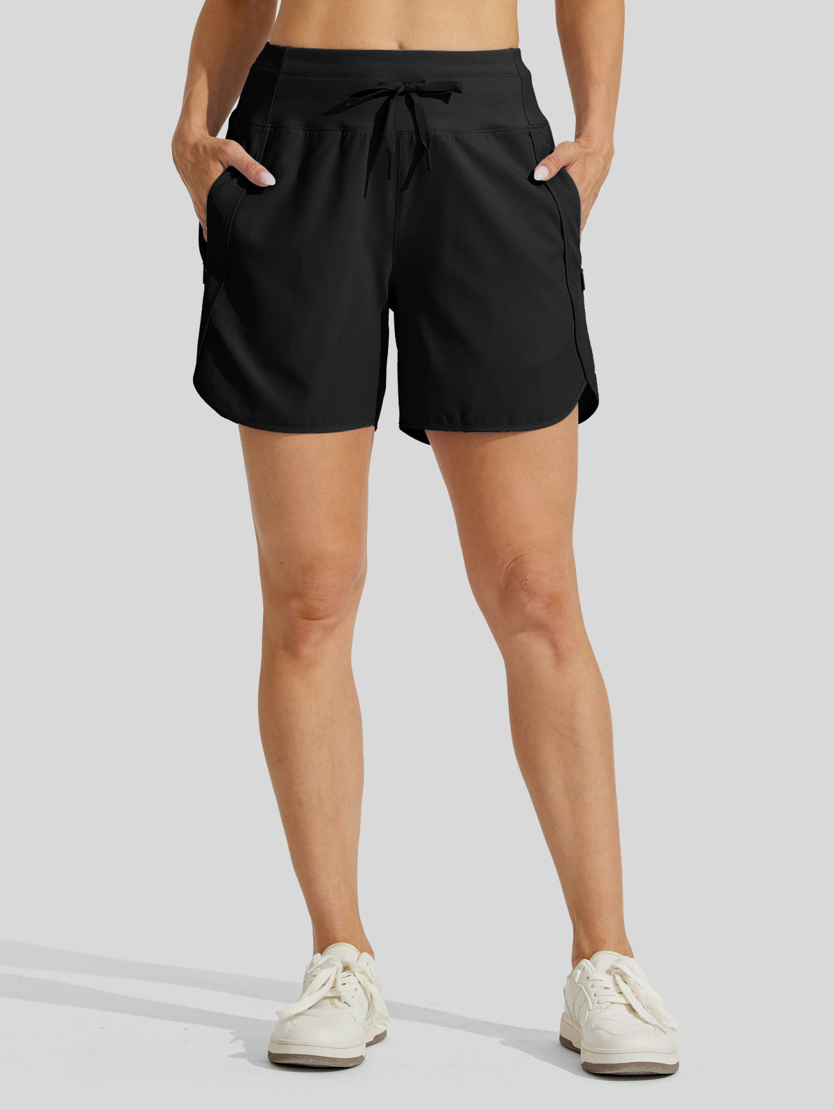 Willit Womens Active 5 Inch Shorts in black1