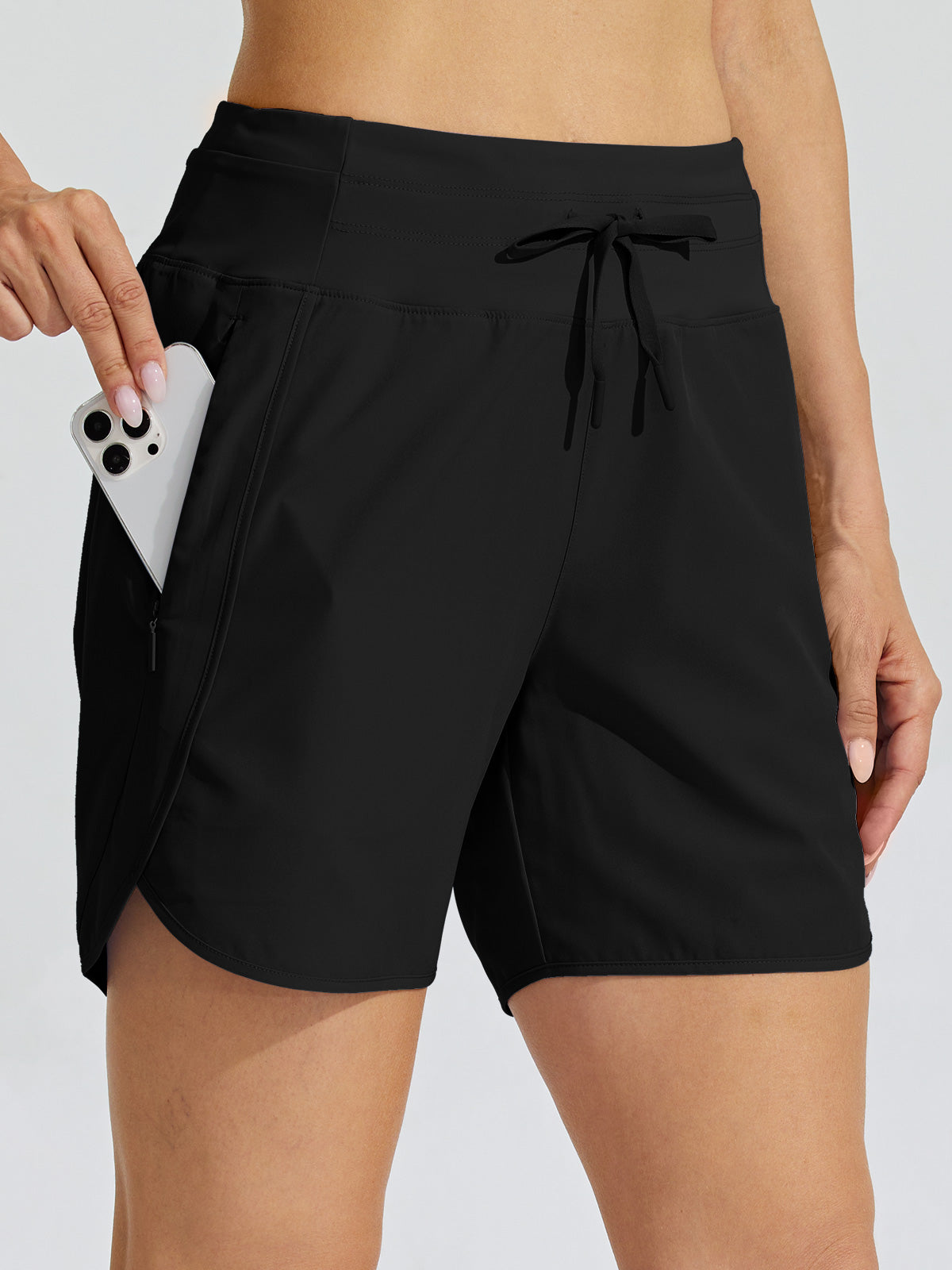 Willit Womens Active 5 Inch Shorts in black3