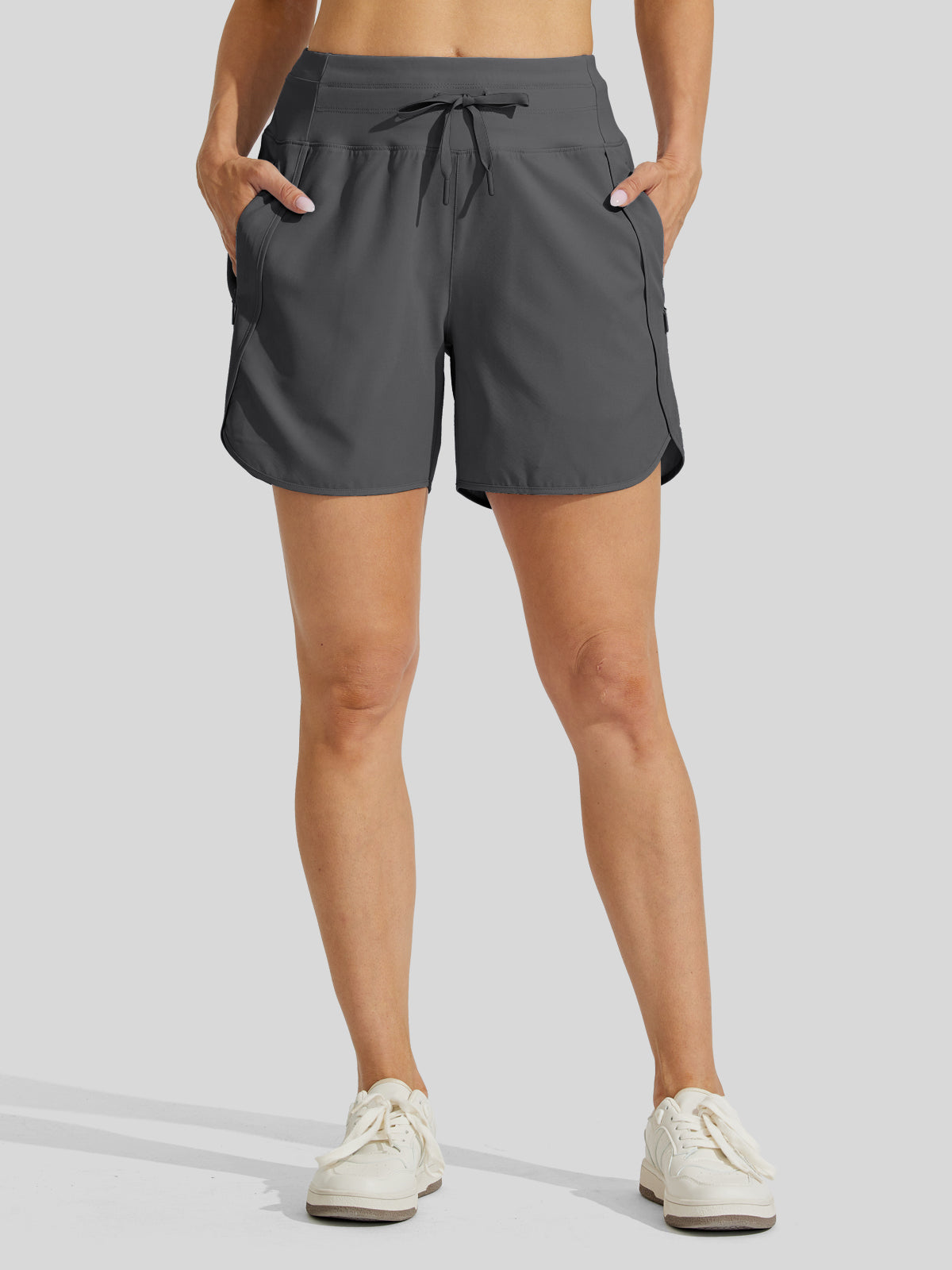 Willit Womens Active 5 Inch Shorts in deep gray1