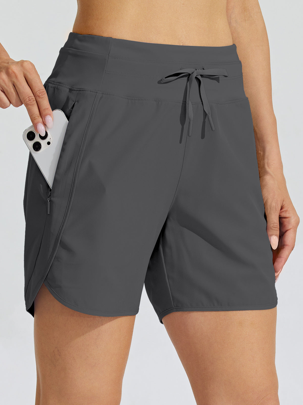 Willit Womens Active 5 Inch Shorts in deep gray3