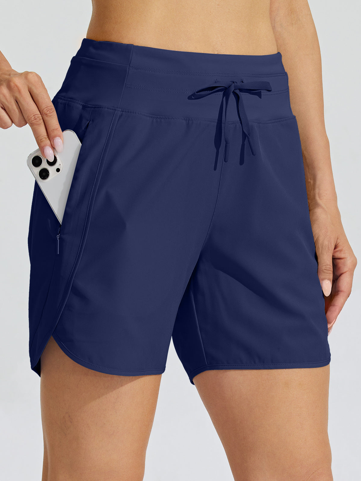 Willit Womens Active 5 Inch Shorts in navy3