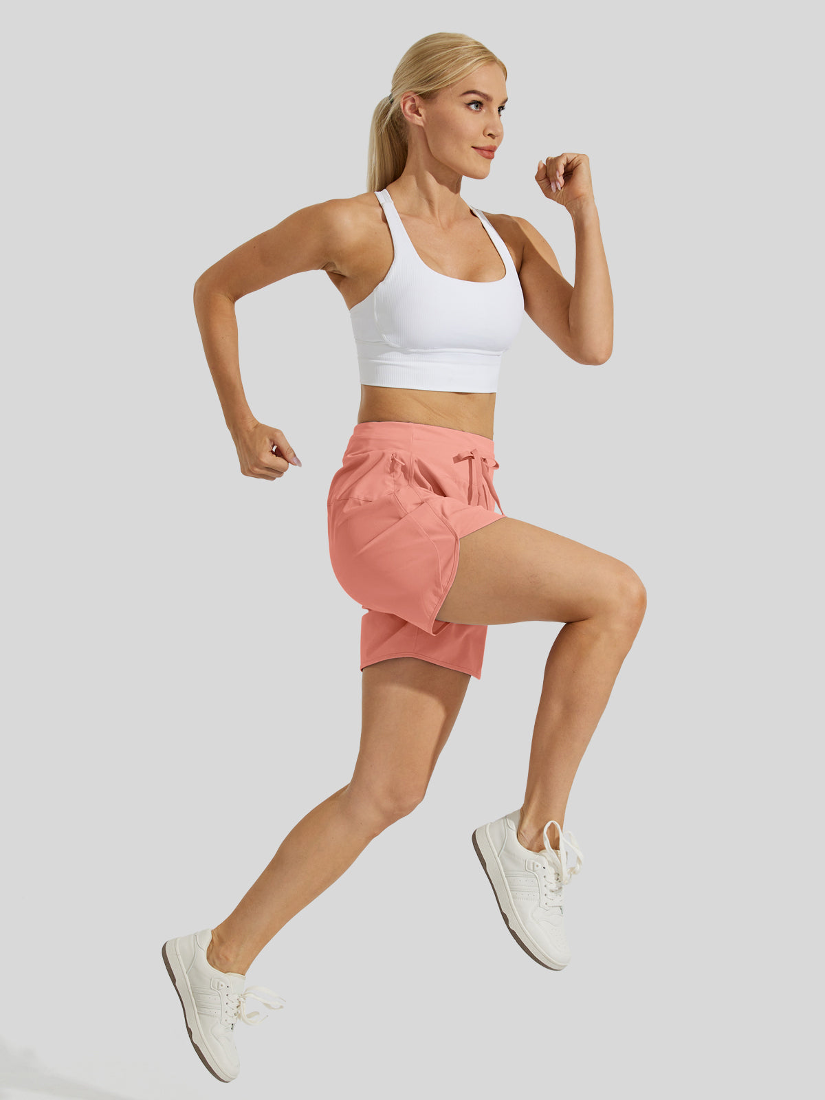 Willit Womens Active 5 Inch Shorts in coral5