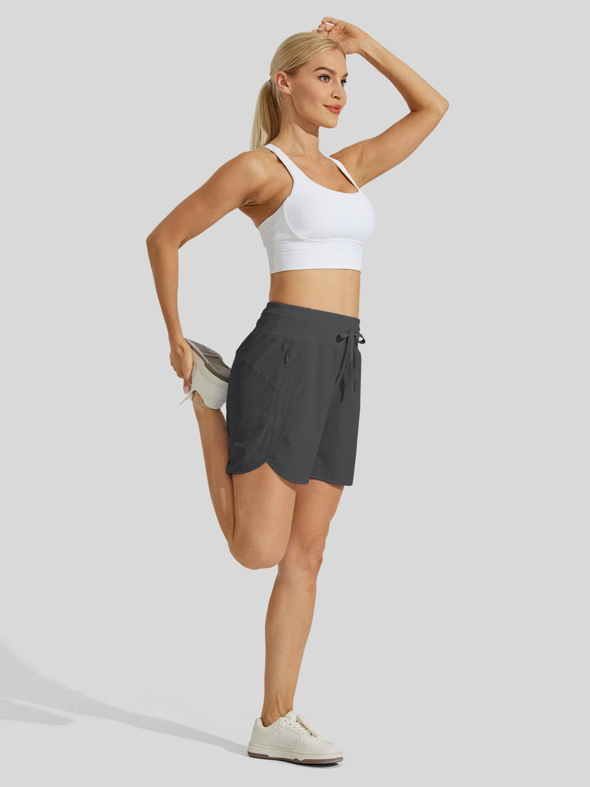 Willit Womens Active 5 Inch Shorts in deep gray4