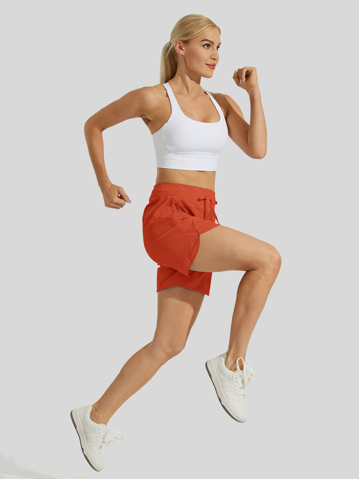 Willit Womens Active 5 Inch Shorts in tomatored5