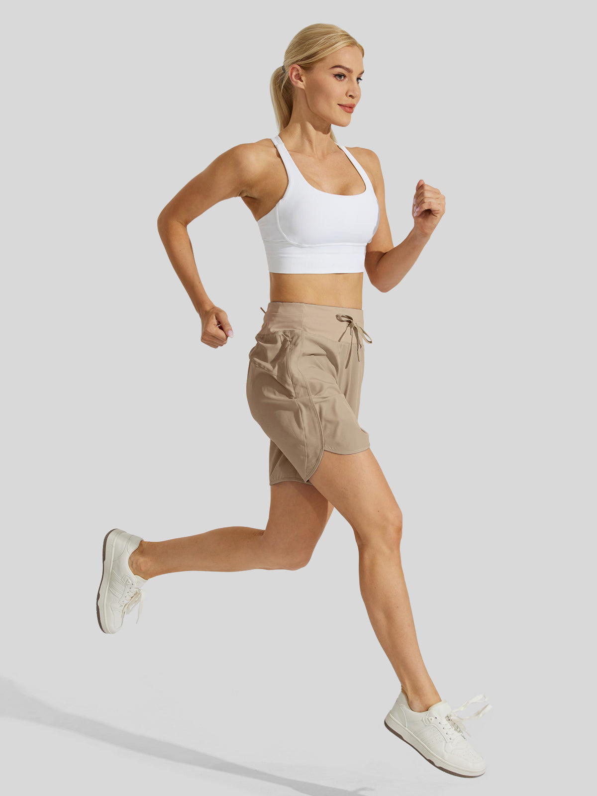 Willit Womens Active 7 Inch Shorts in khaki3