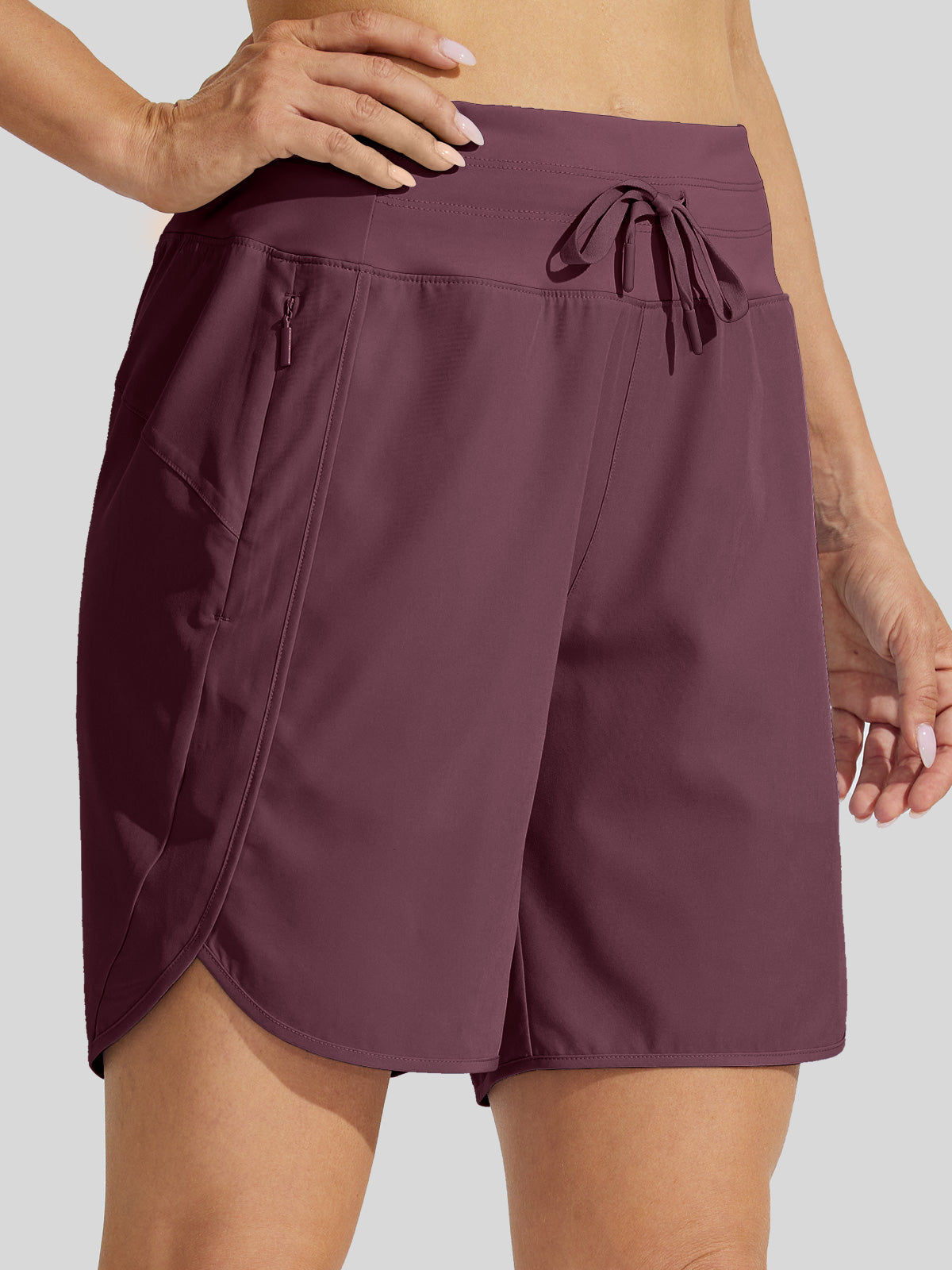 Willit Womens Active 7 Inch Shorts in claret 3