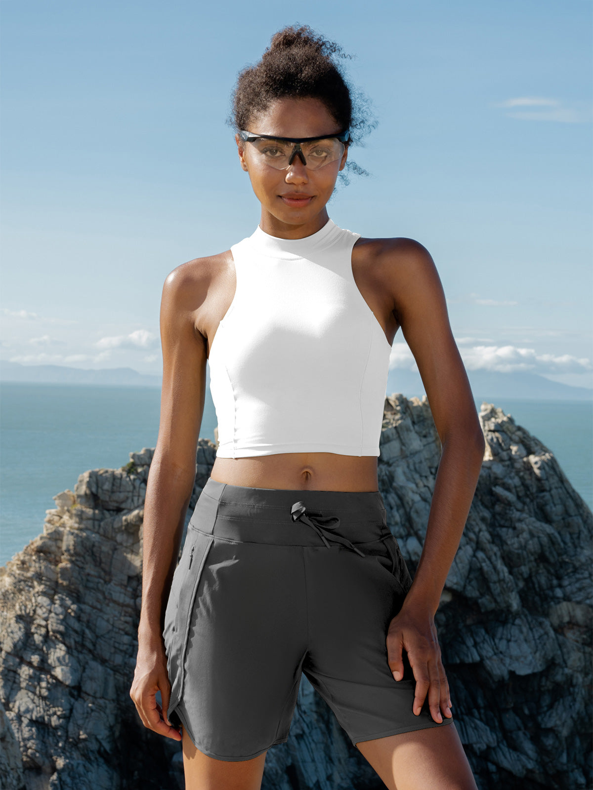 Willit Womens Active 7 Inch Shorts in deep gray2